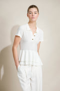 POLO EM MALHA COM PEPLUM