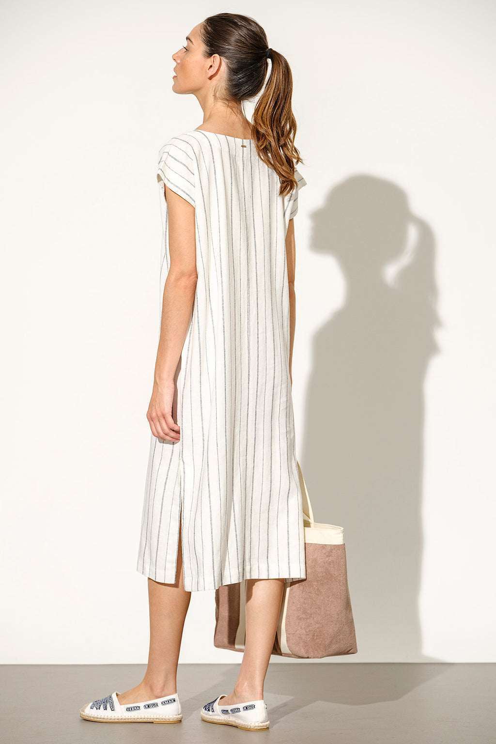 TÚNICA LOOSE FIT DE LINO A RAYAS