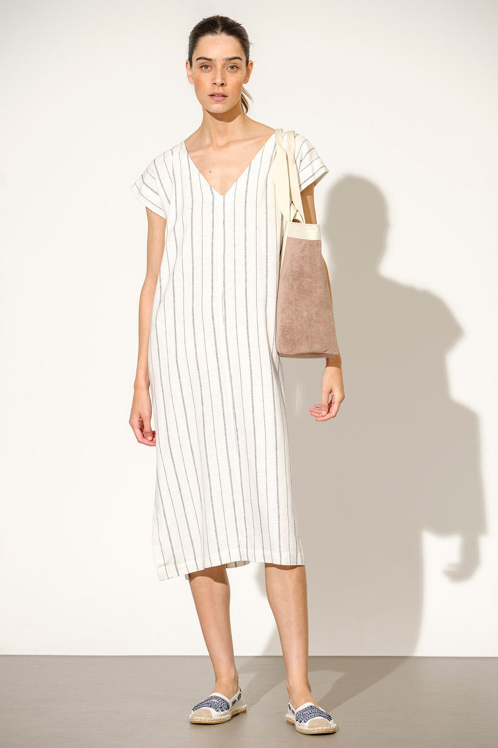 TÚNICA LOOSE FIT DE LINO A RAYAS
