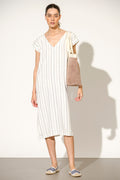TÚNICA LOOSE FIT DE LINO A RAYAS