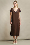 VESTIDO EM MALHA FRIA DECOTE EM V