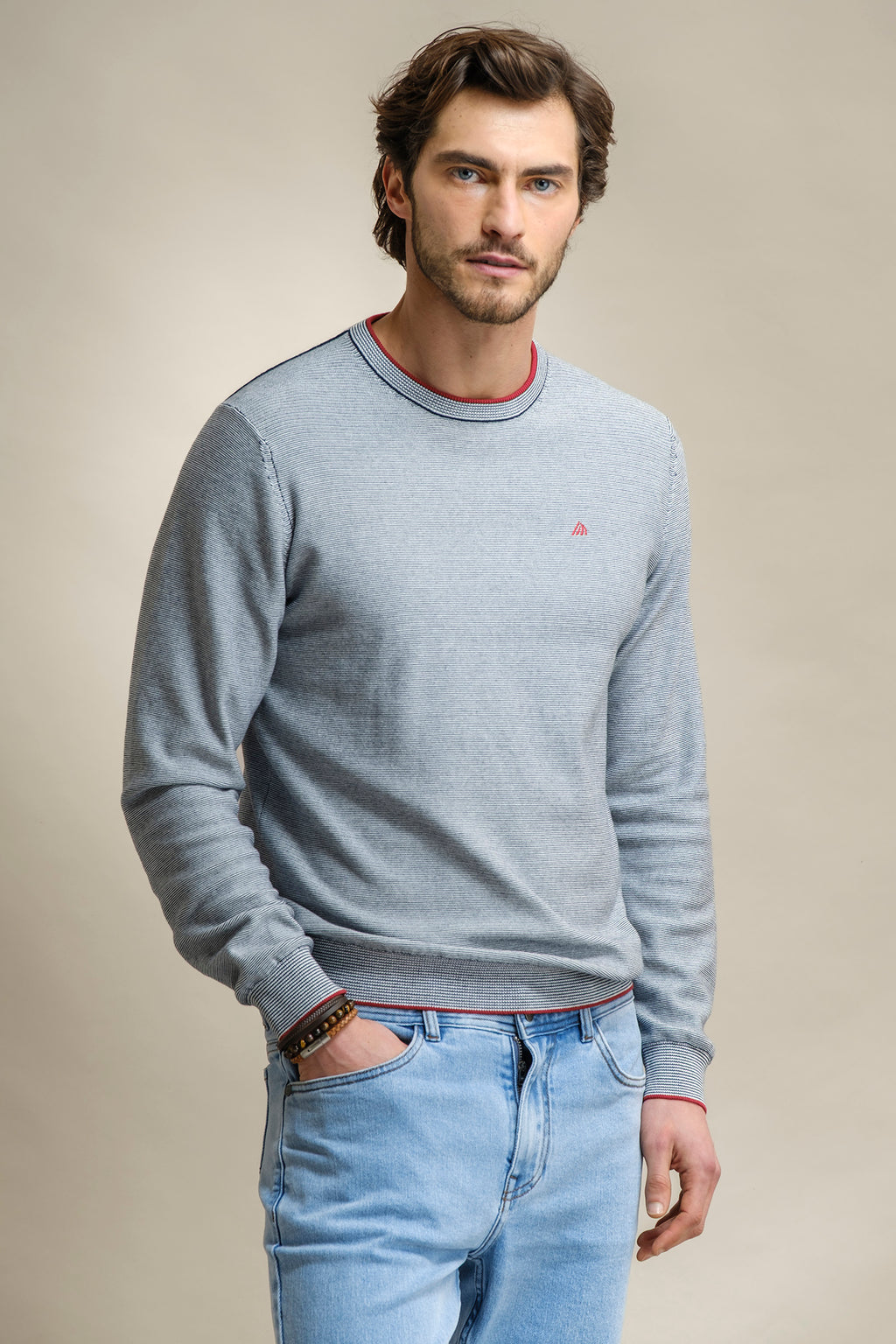 CAMISOLA DE MALHA COM RISCAS