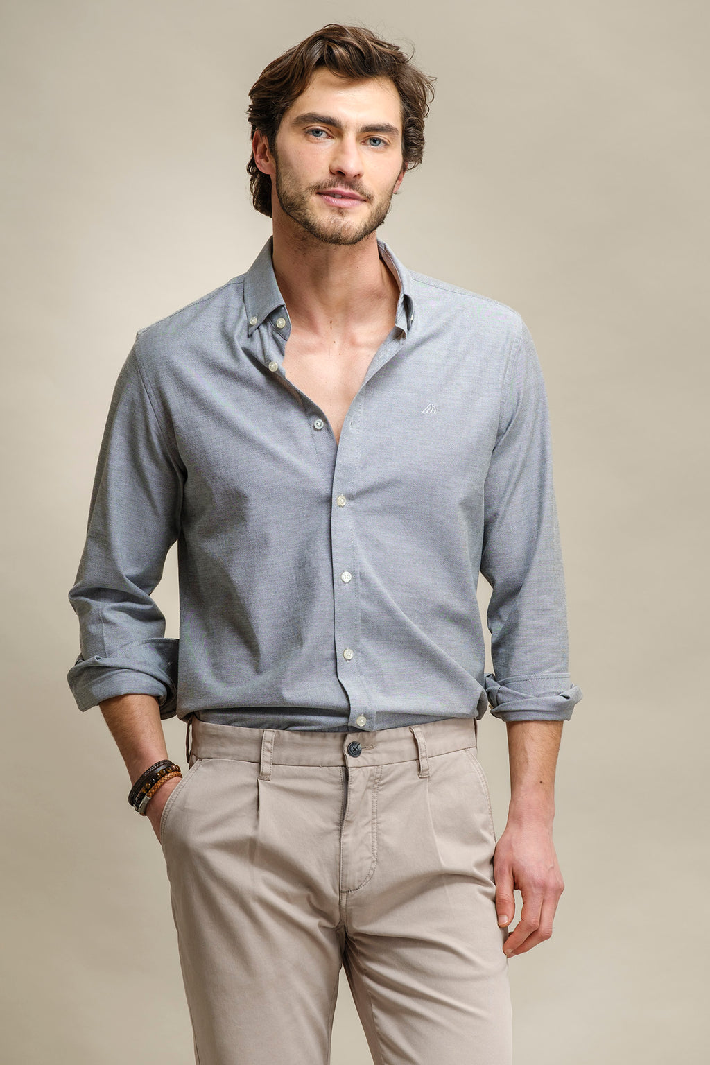 CAMISA OXFORD CON ELASTANO