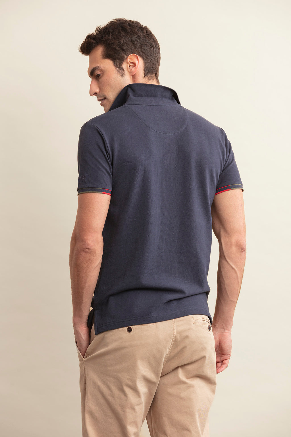 POLO  PIQUET COM PIPING 2 CORES