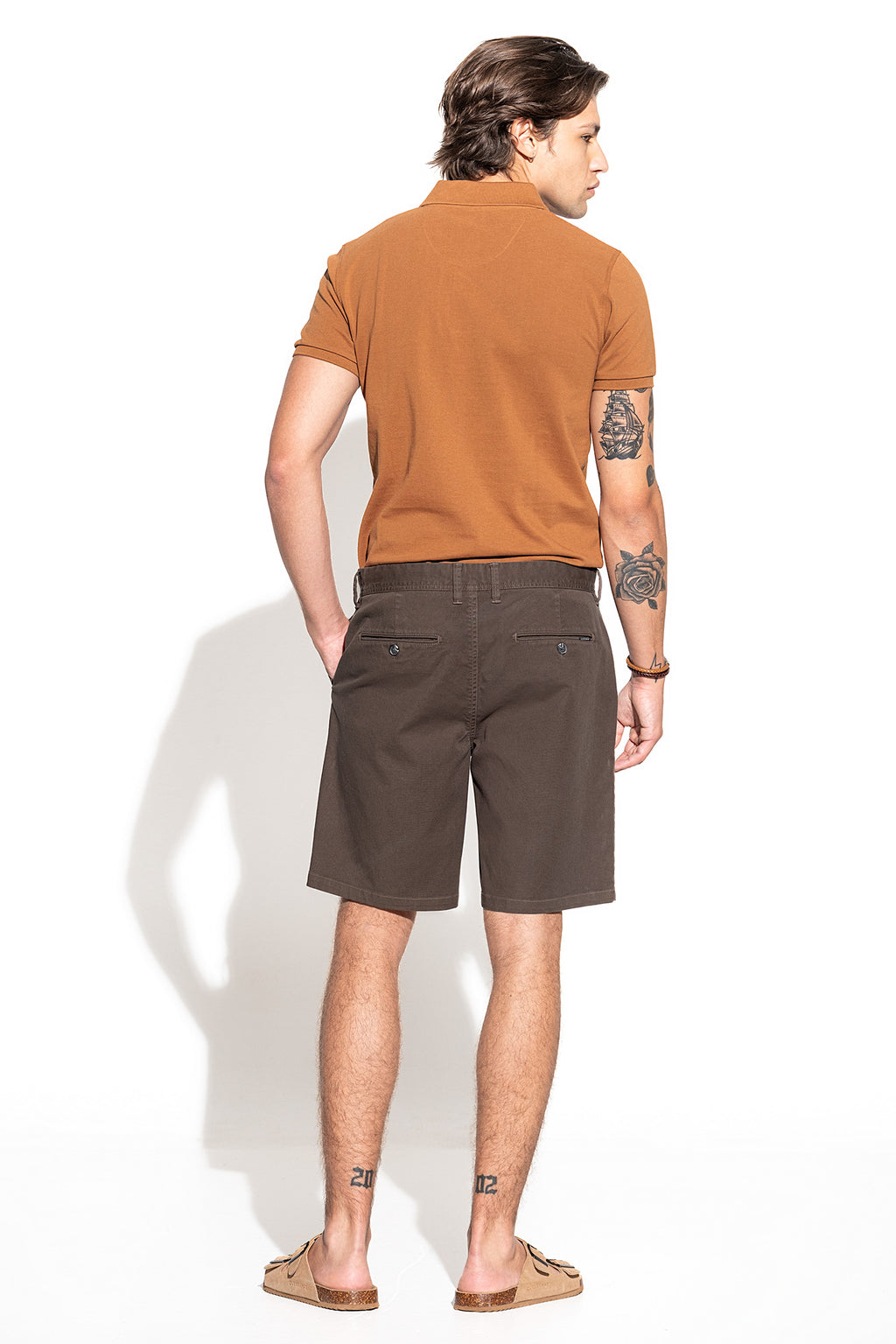 Pantalones cortos chinos de sarga