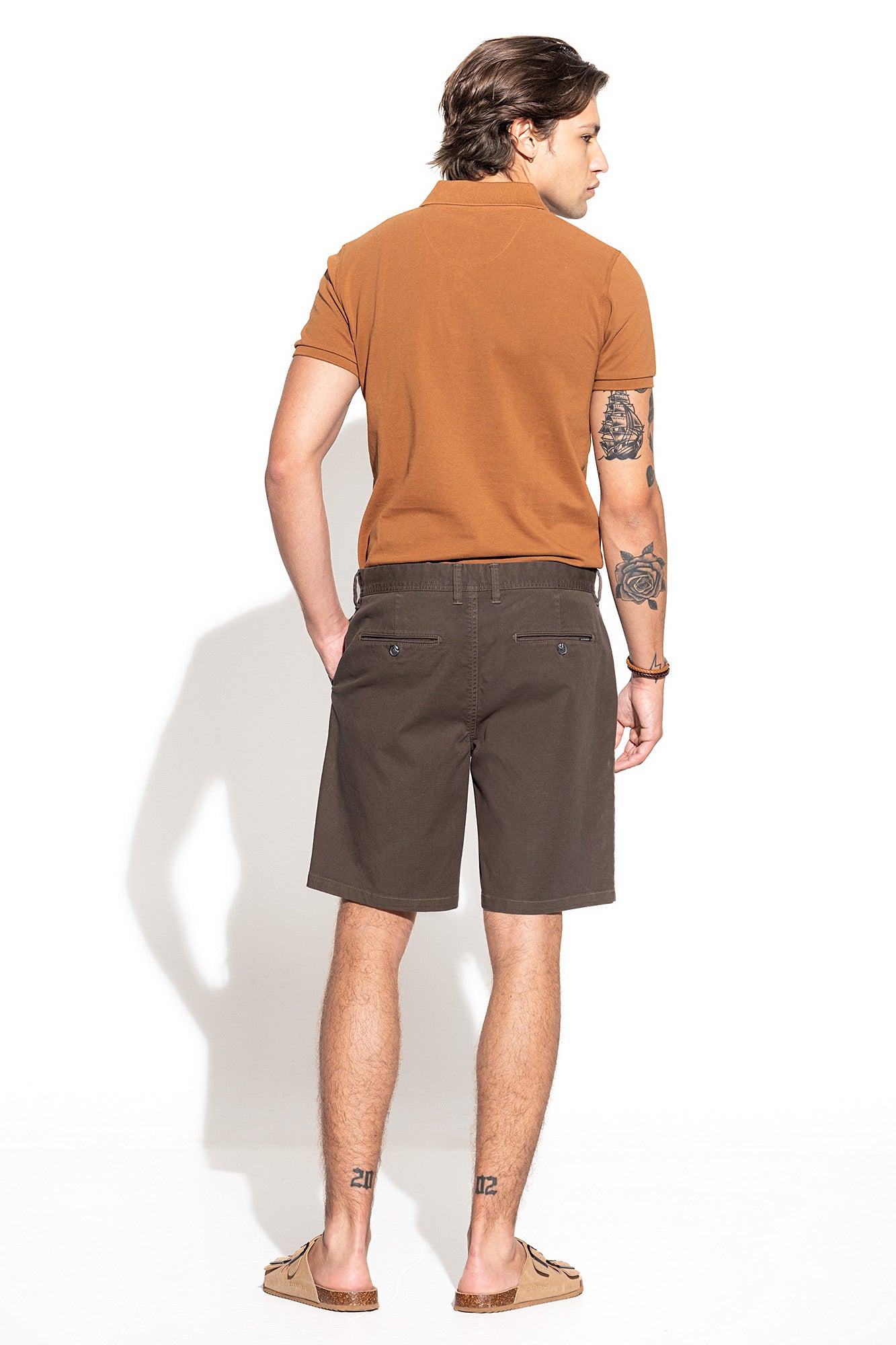 Pantalones cortos chinos de sarga