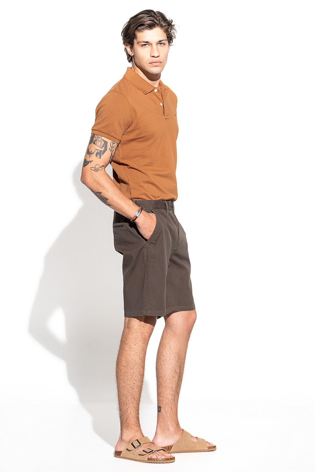 Pantalones cortos chinos de sarga