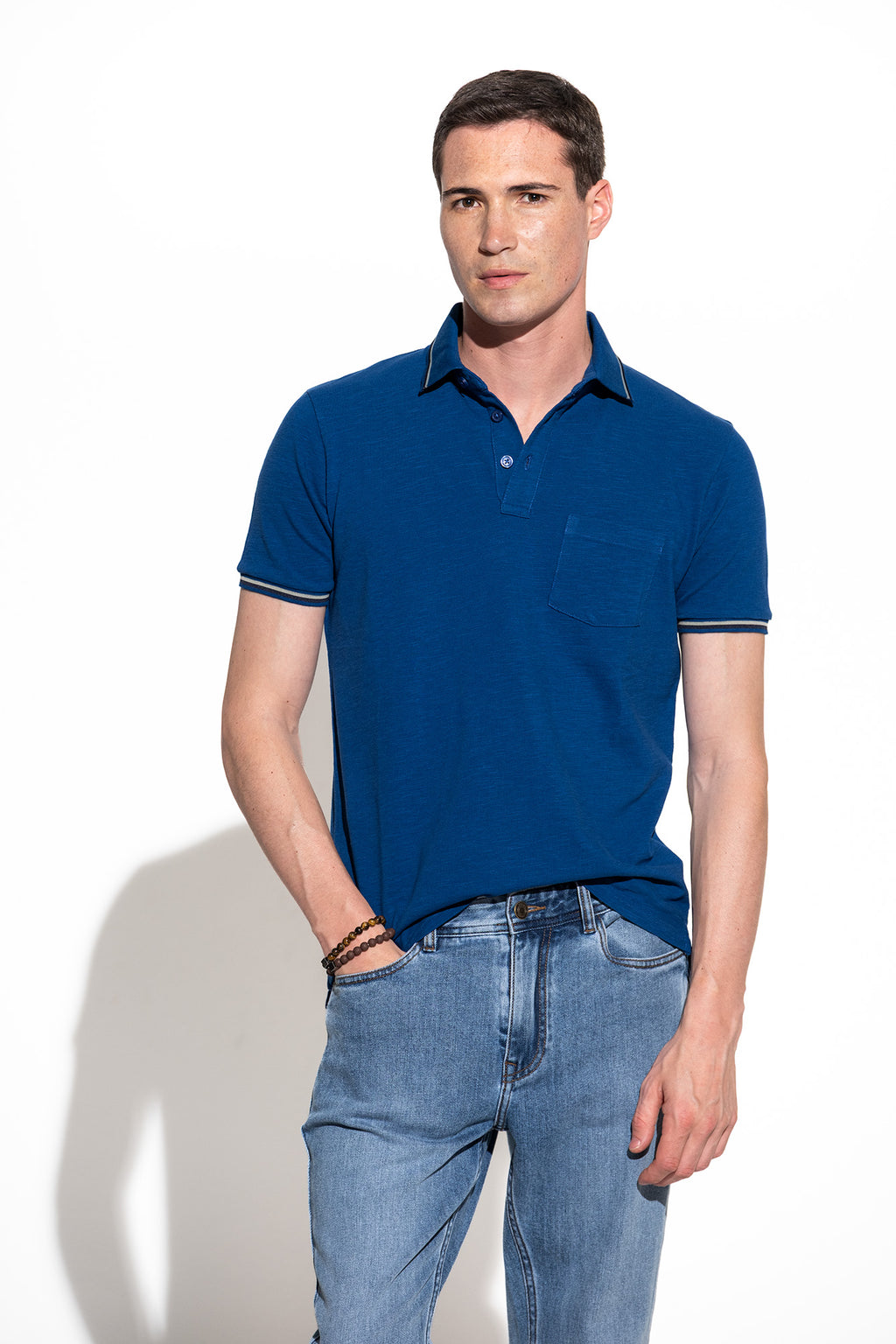 POLO PIQUET COM BOLSO