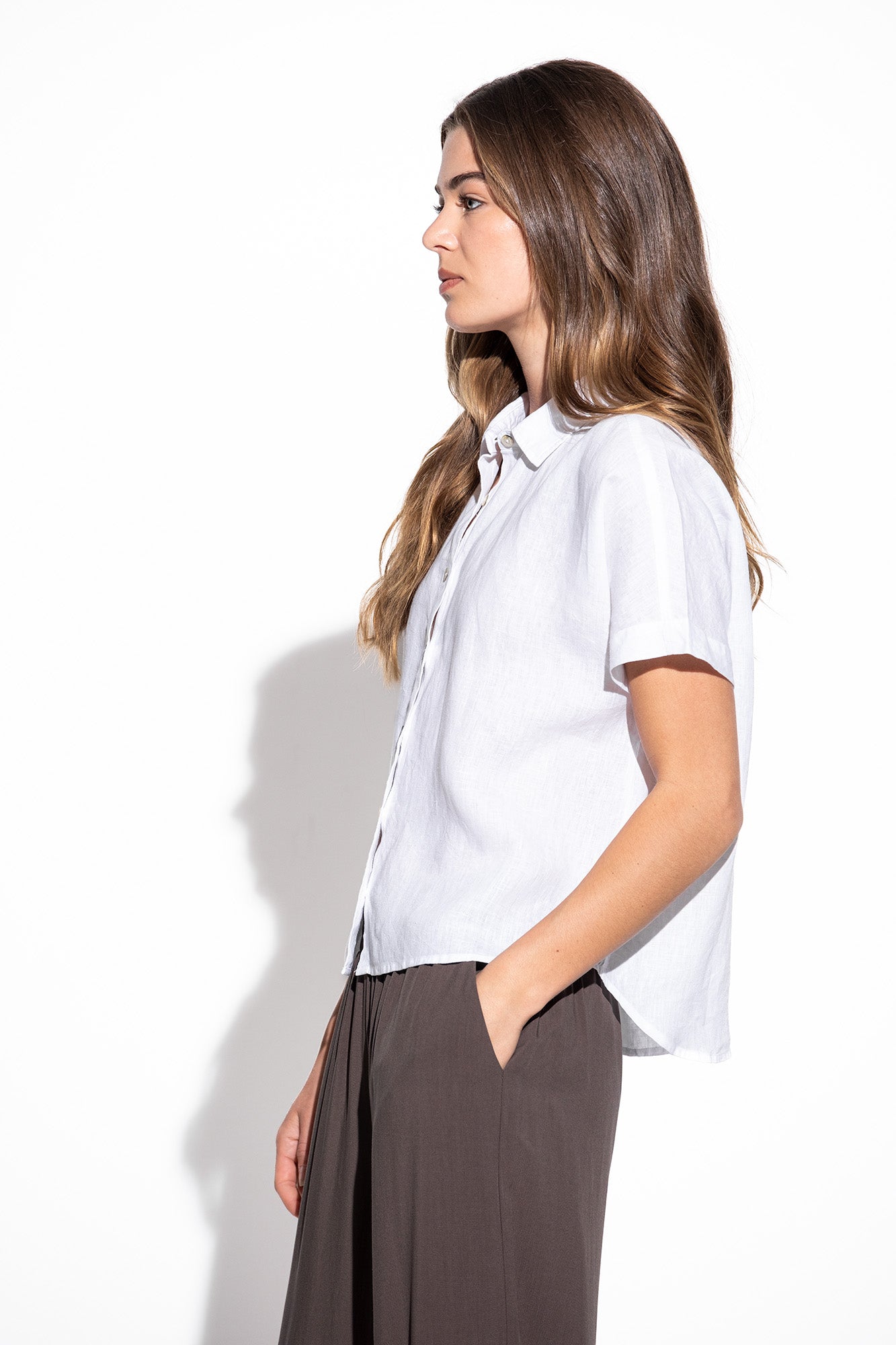 CAMISA 100% LINHO MANGA CURTA