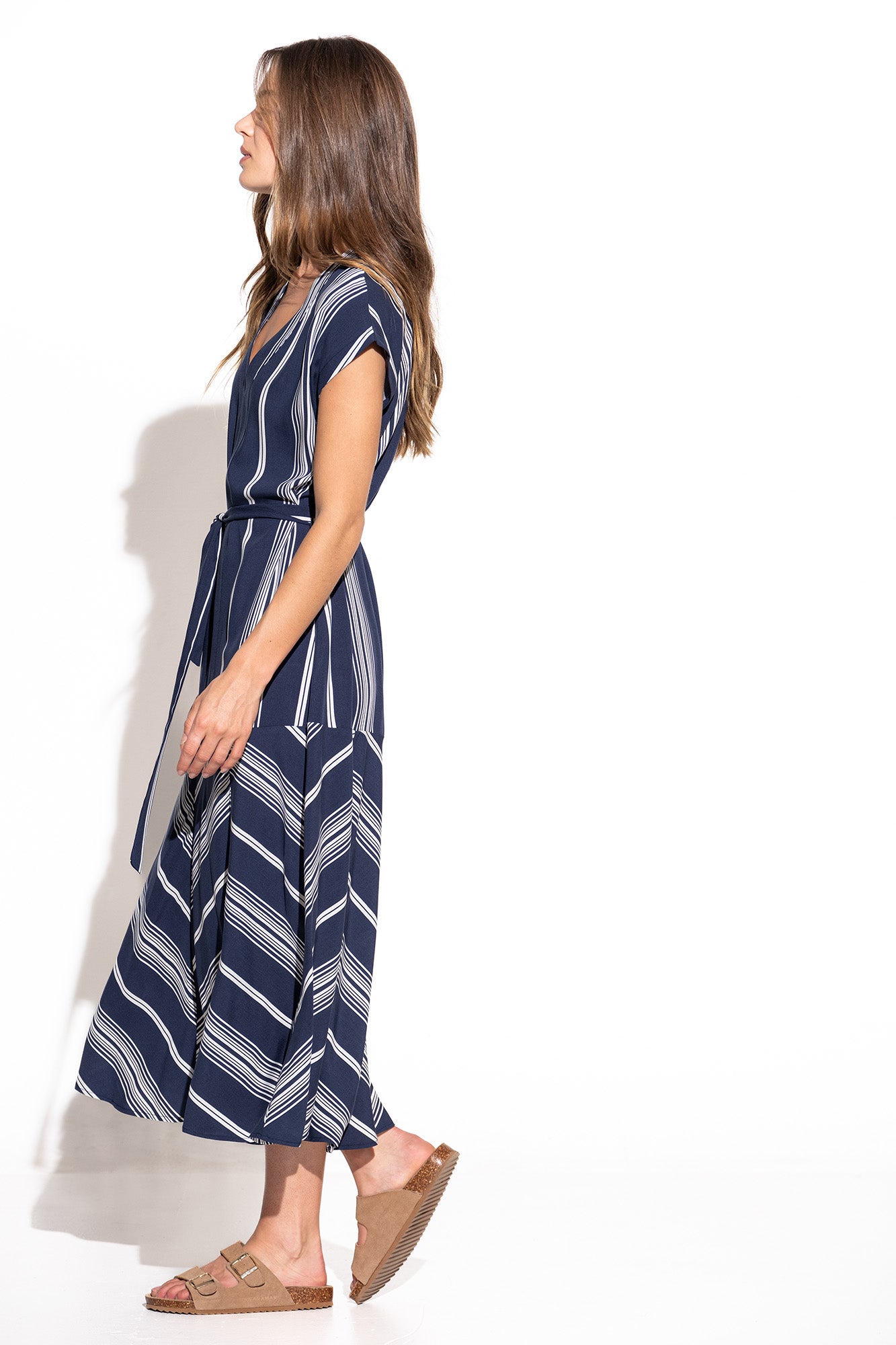 VESTIDO DE RAYAS FINAS EVASÉ