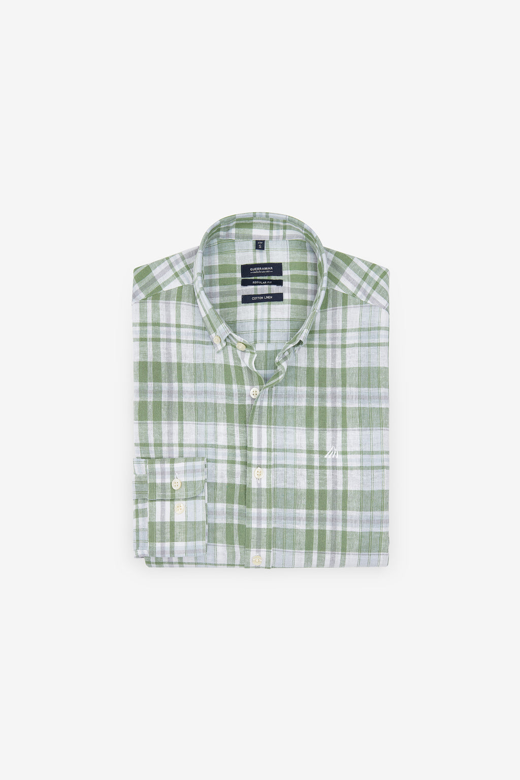CAMISA DE ALGODÃO E LINHOS AOS QUADRADOS