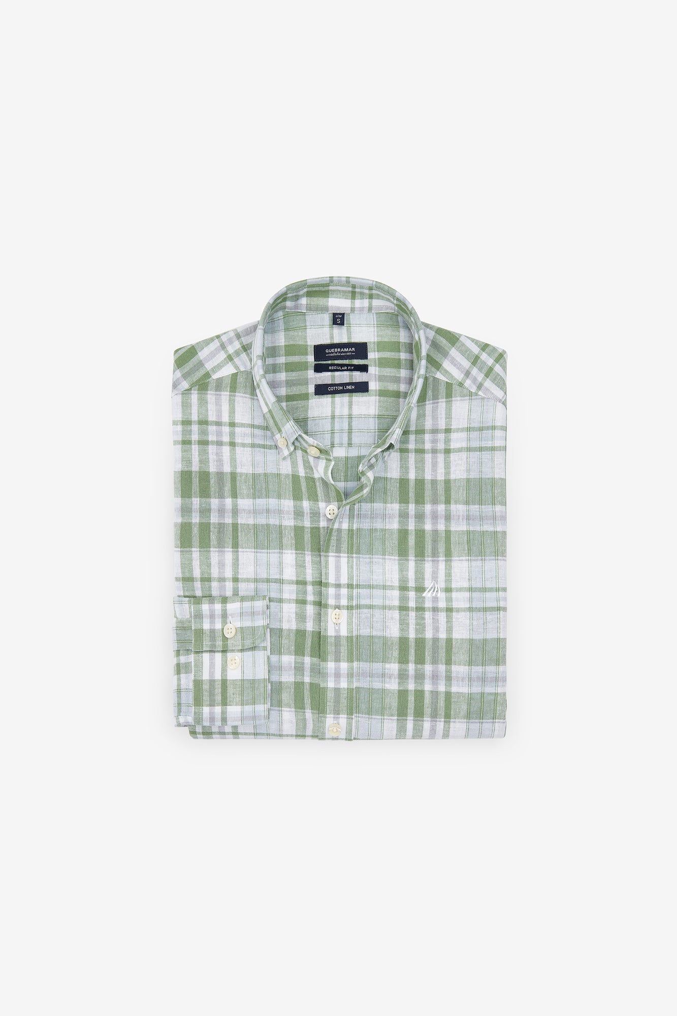 CAMISA DE ALGODÃO E LINHOS AOS QUADRADOS