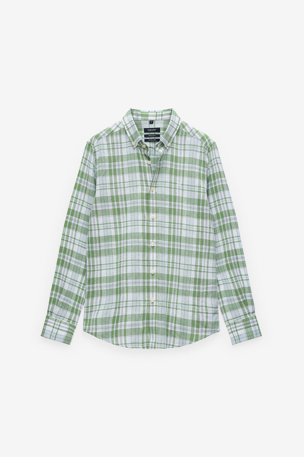 CAMISA DE ALGODÃO E LINHOS AOS QUADRADOS