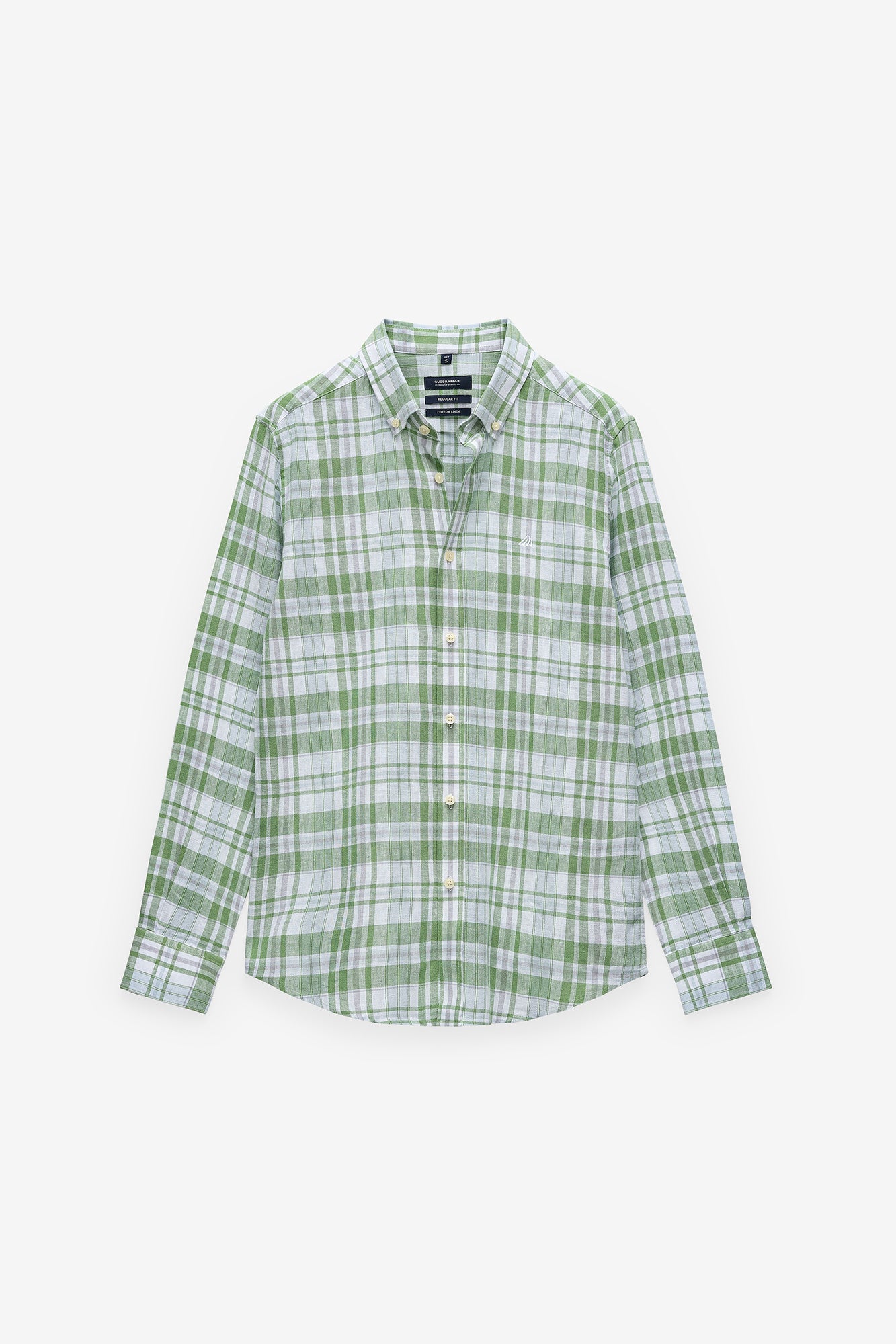 CAMISA DE ALGODÃO E LINHOS AOS QUADRADOS