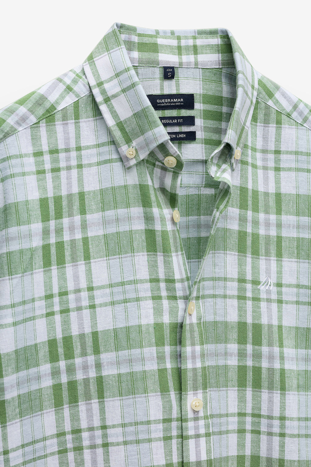 CAMISA DE ALGODÃO E LINHOS AOS QUADRADOS
