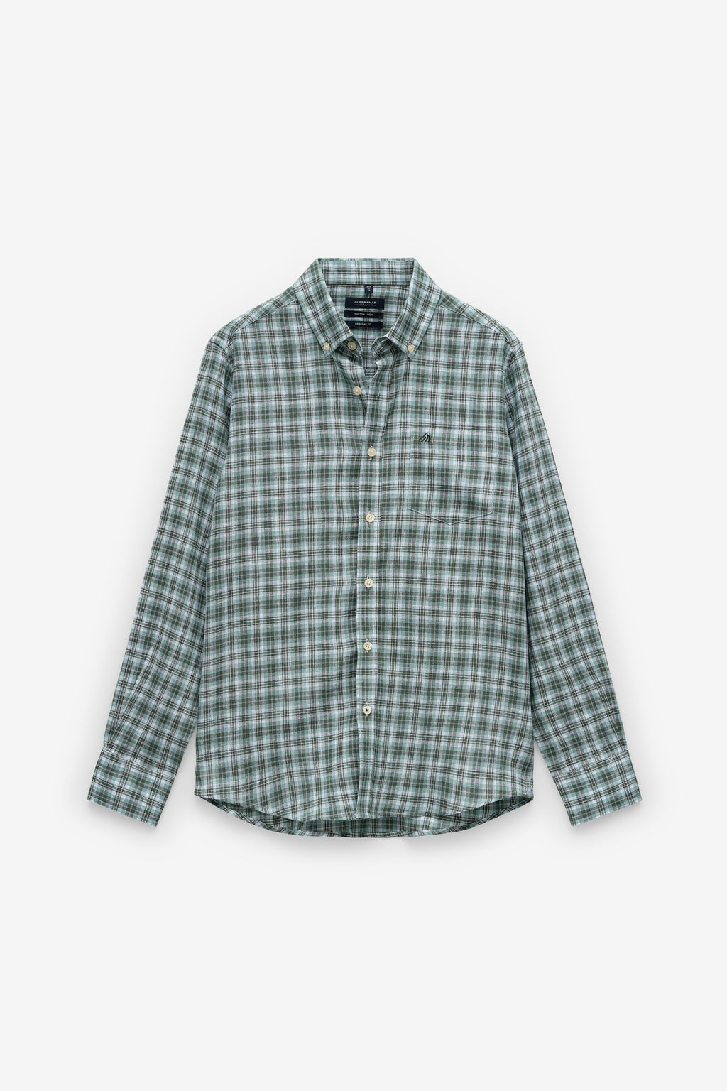 CAMISA EM ALGODÃO E LINHO AOS QUADRADOS