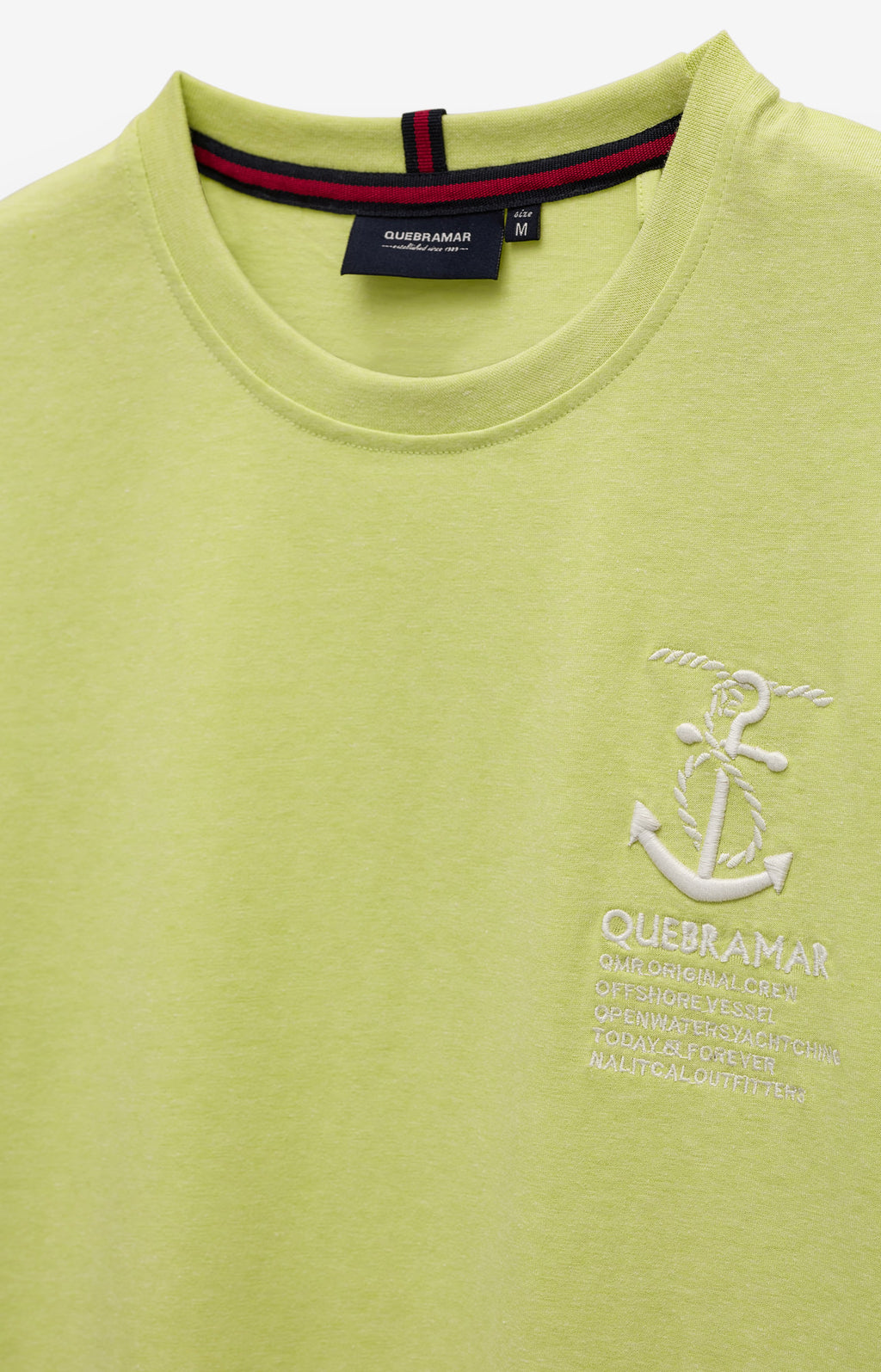 T-SHIRT MELANGE COM BORDADO ÂNCORA