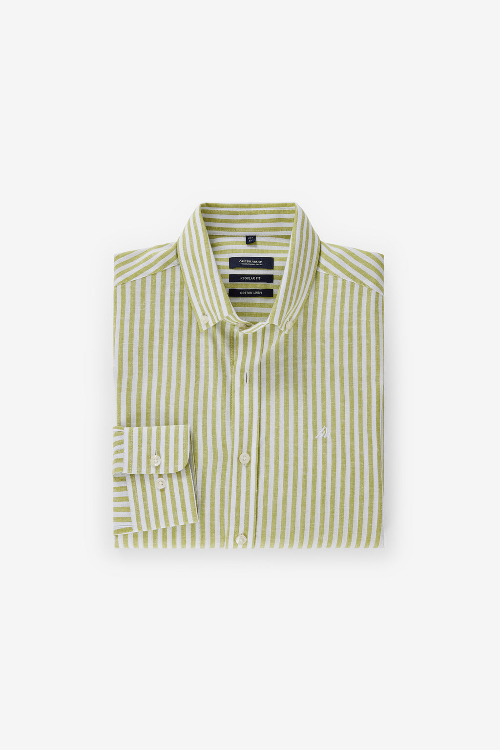 CAMISA ÀS RISCAS EM ALGODÃO E LINHO