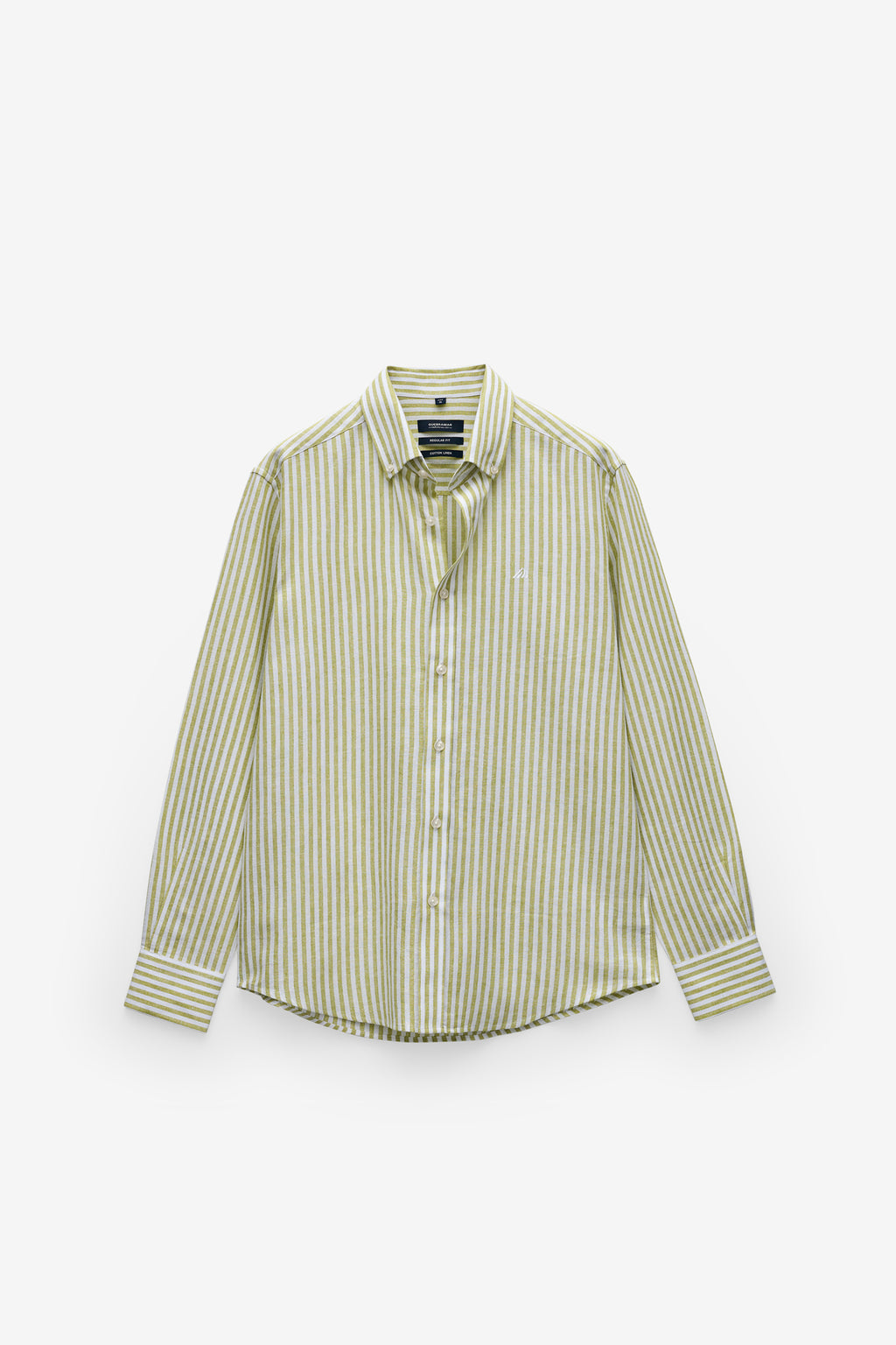 CAMISA ÀS RISCAS EM ALGODÃO E LINHO