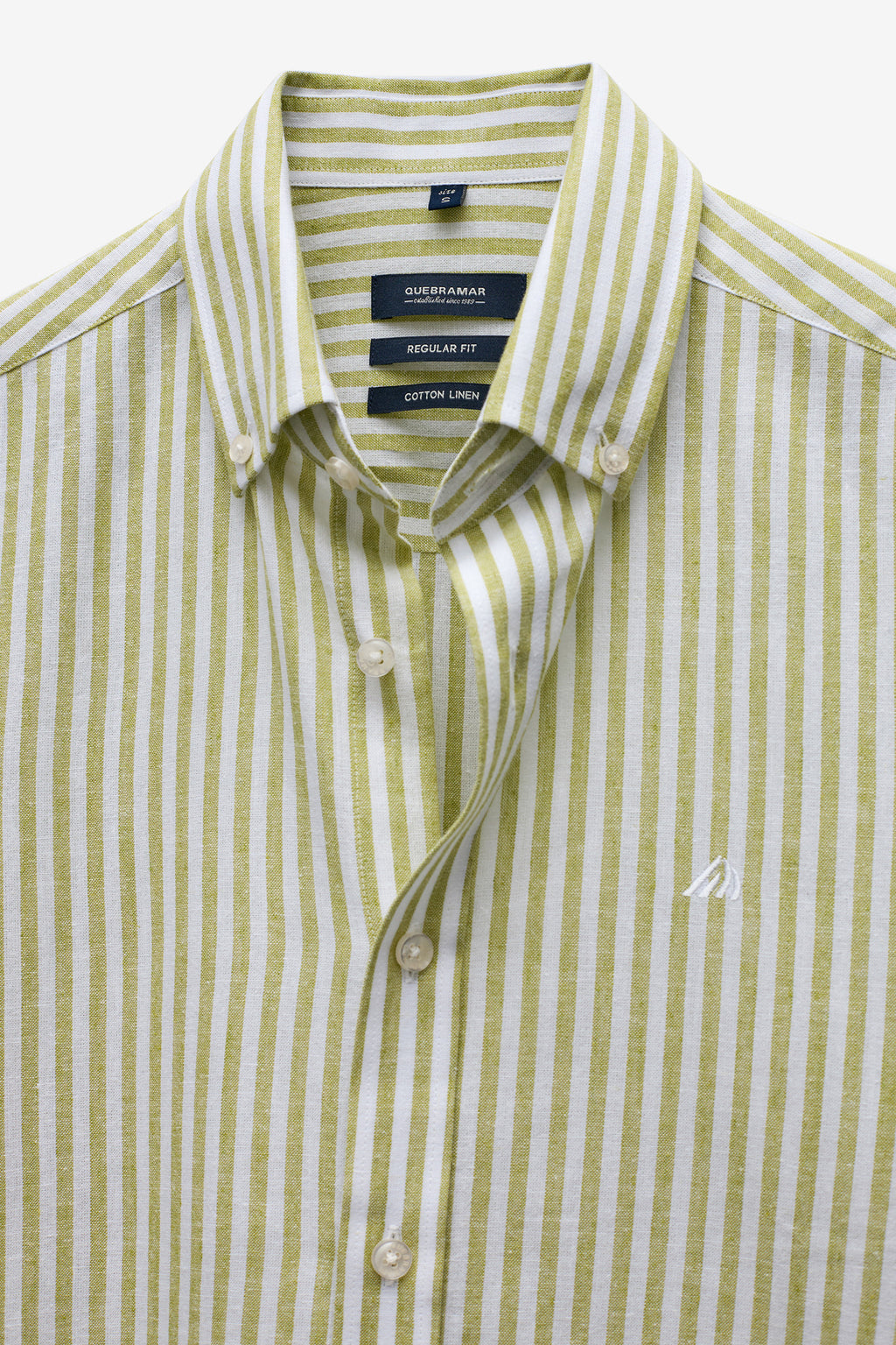 CAMISA ÀS RISCAS EM ALGODÃO E LINHO