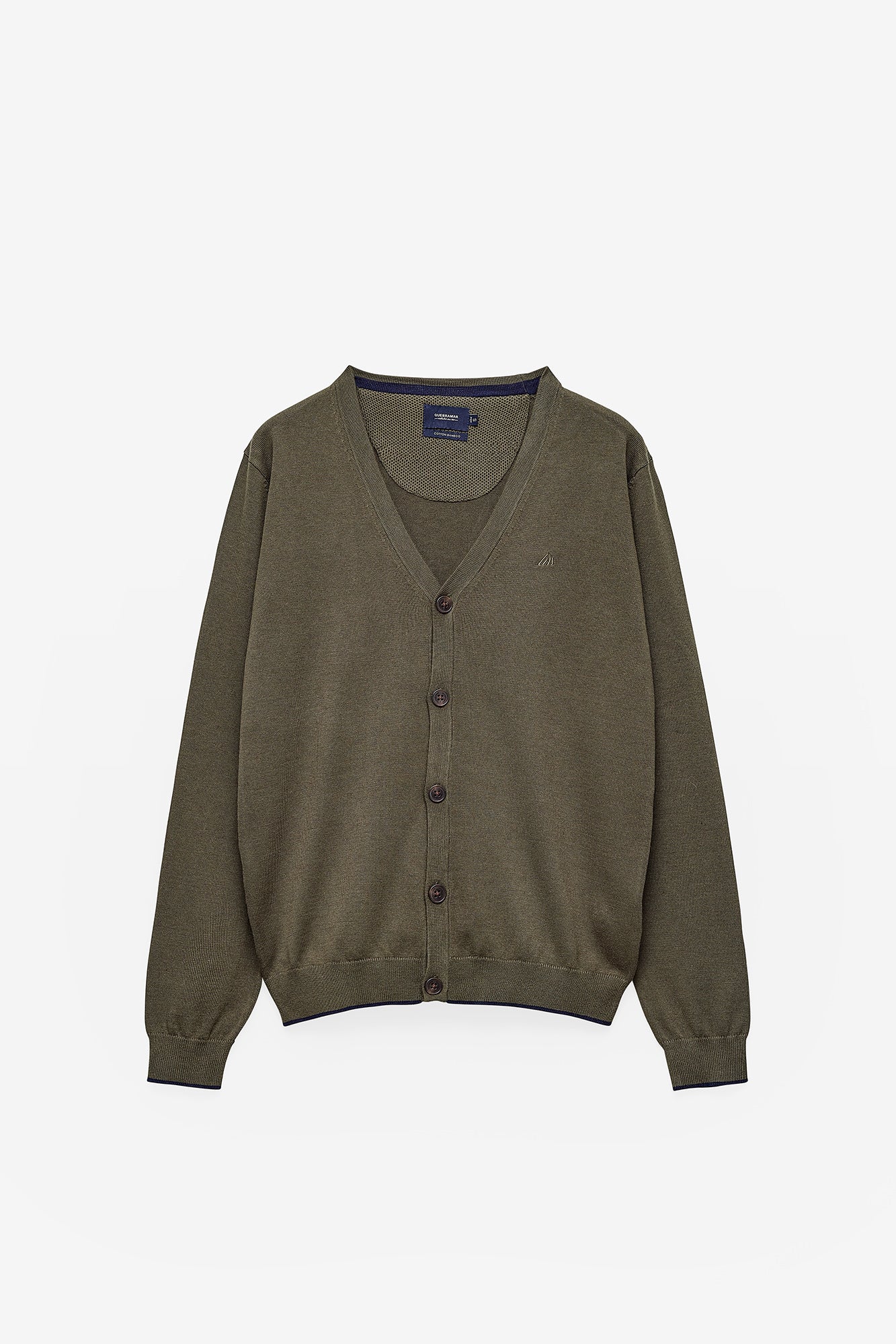 CASACO MALHA HOMEM COM BOTÕES - DARK KHAKI