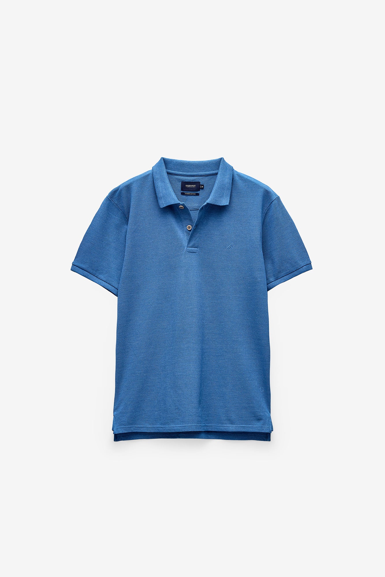 POLO HOMEM M.CURTA BÀSICO EM MELANGE - MID BLUE