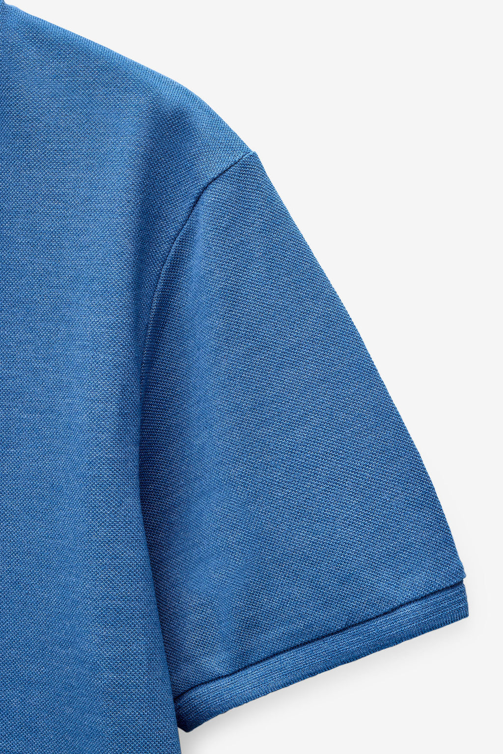 POLO HOMEM M.CURTA BÀSICO EM MELANGE - MID BLUE