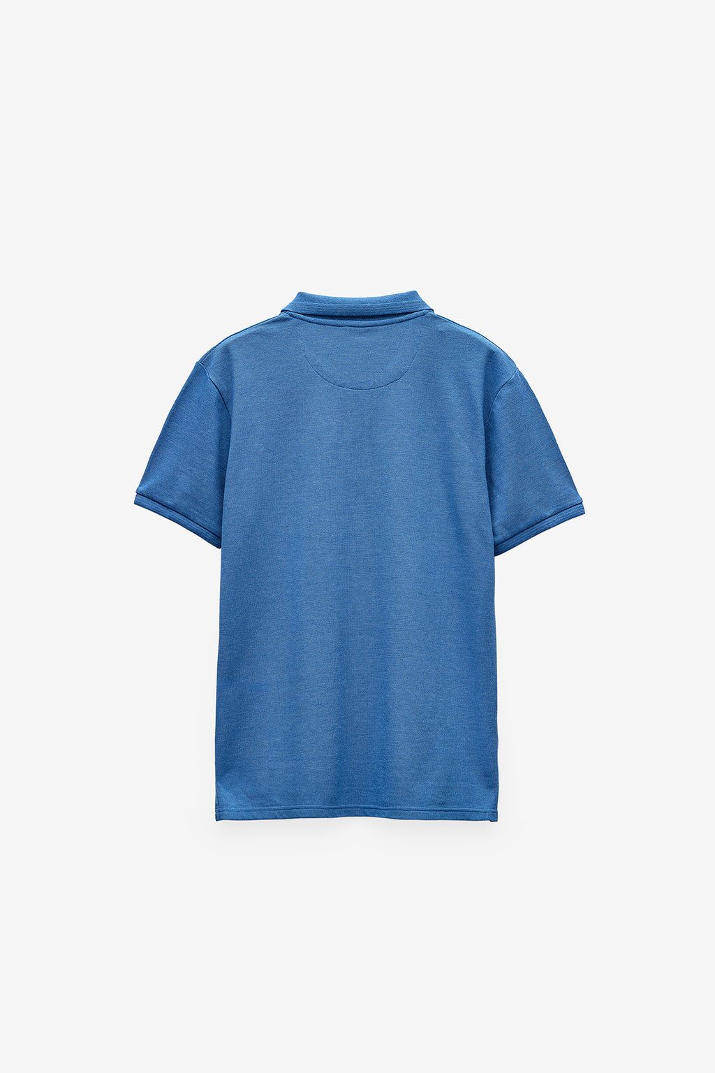 POLO HOMEM M.CURTA BÀSICO EM MELANGE - MID BLUE