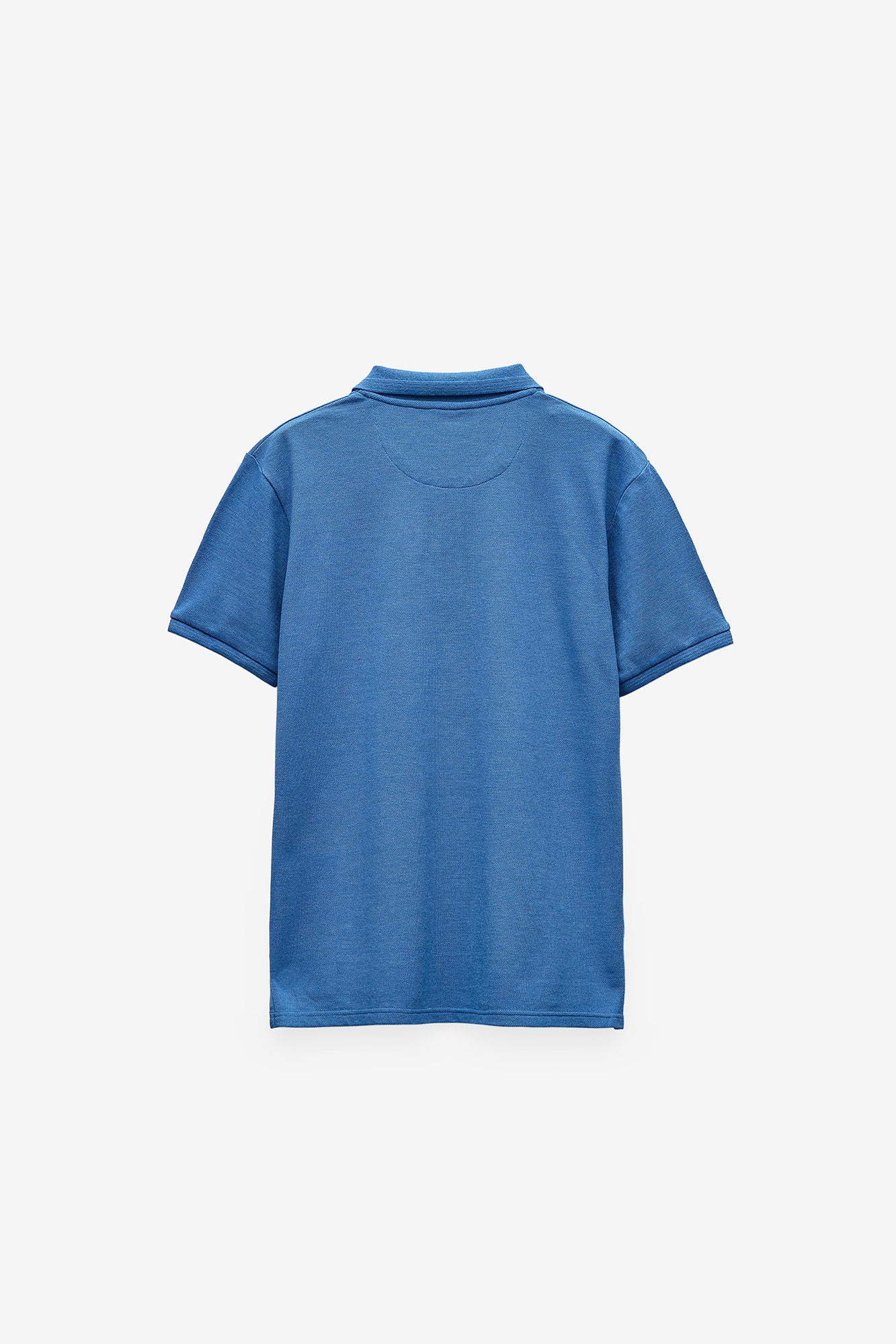 POLO HOMEM M.CURTA BÀSICO EM MELANGE - MID BLUE