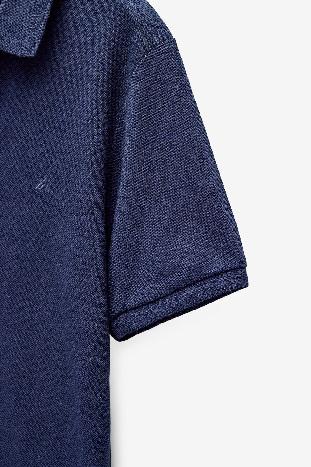 POLO HOMEM M.CURTA BÀSICO EM MELANGE - DARK NAVY