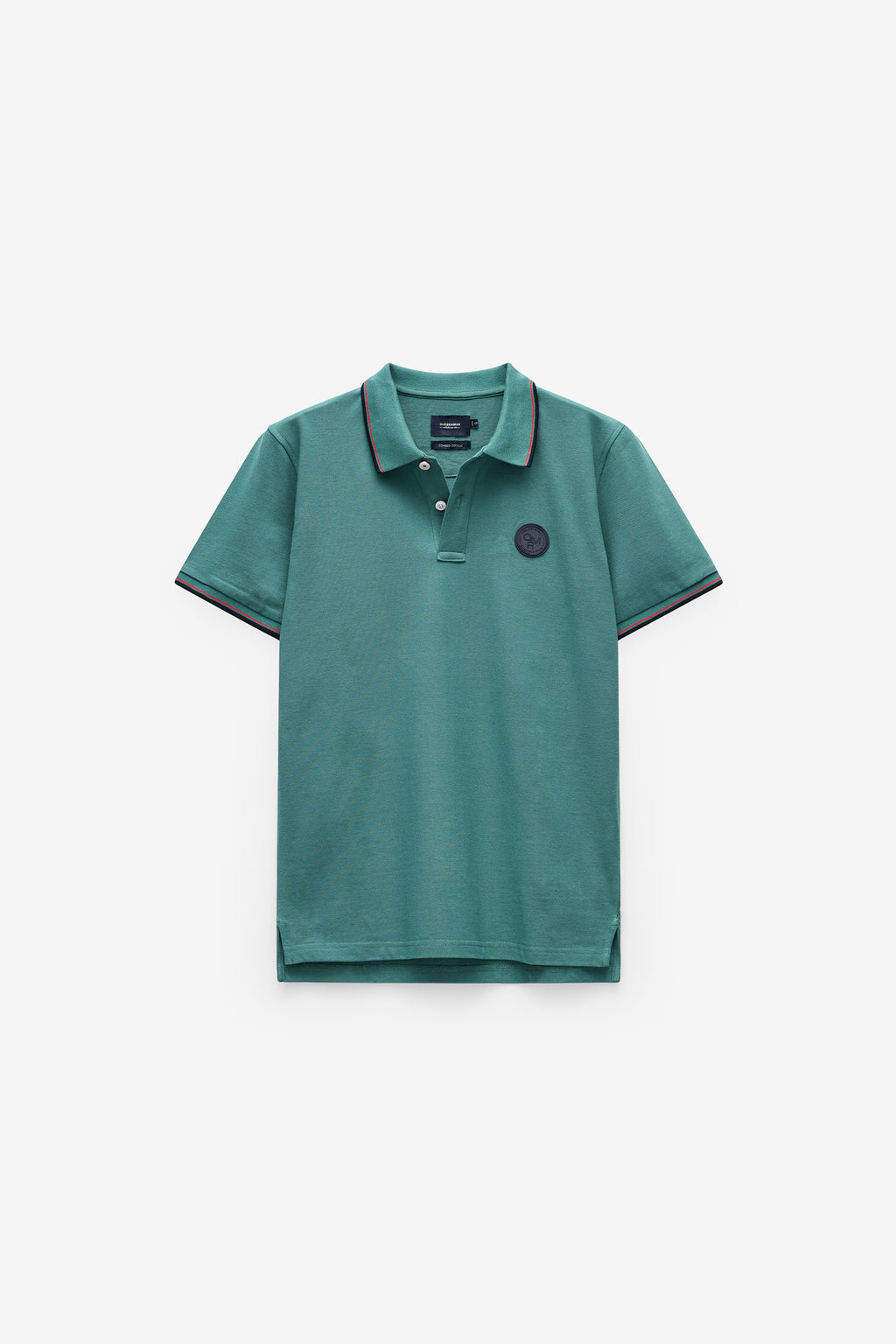 POLO COM BADGE E RISCAS NO RIB