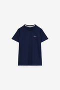 T-SHIRT COM PRINT TEXTO EM CONTRASTE