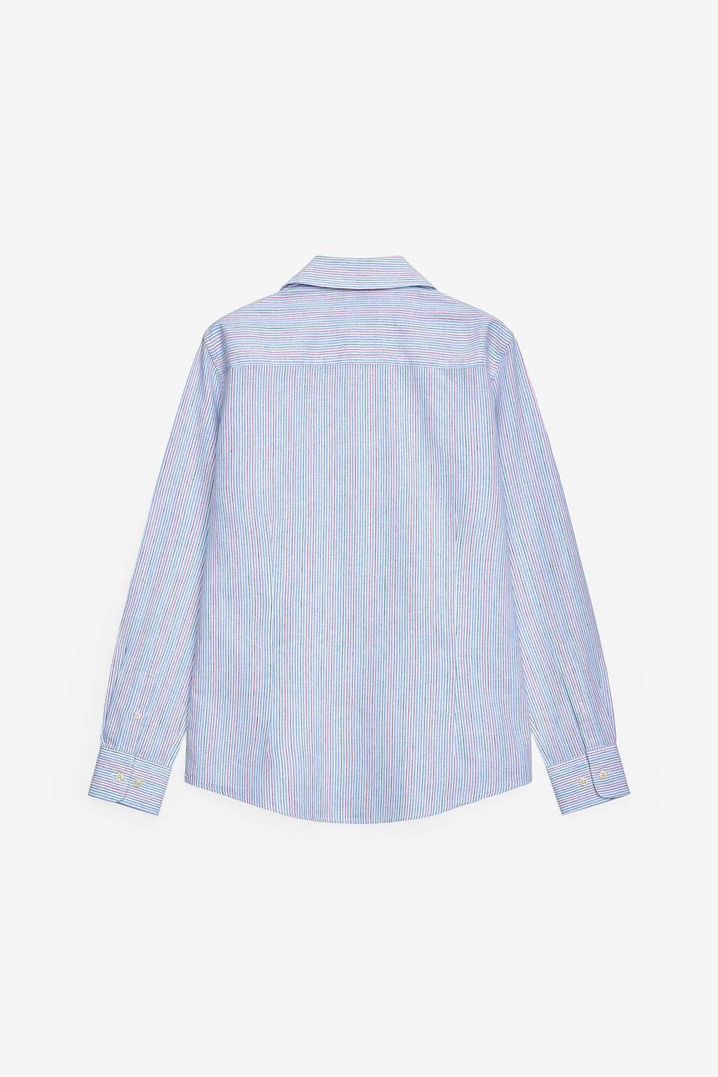 CAMISA EM ALGODÃO E LINHO ÀS RISCAS