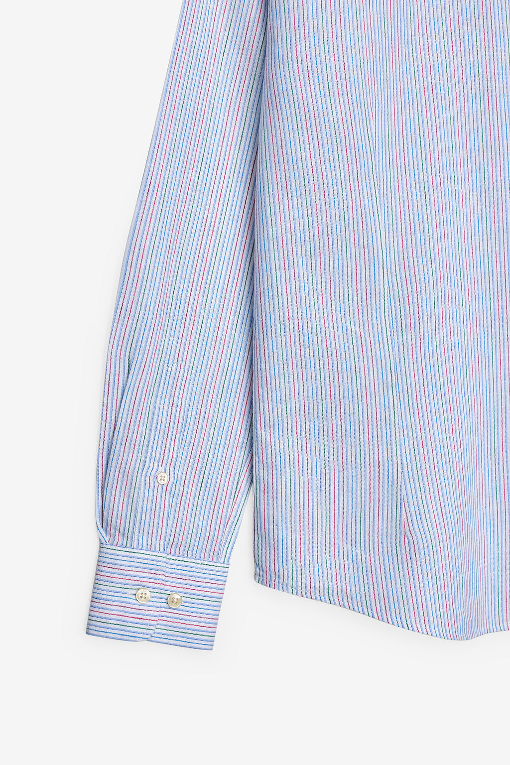 CAMISA EM ALGODÃO E LINHO ÀS RISCAS