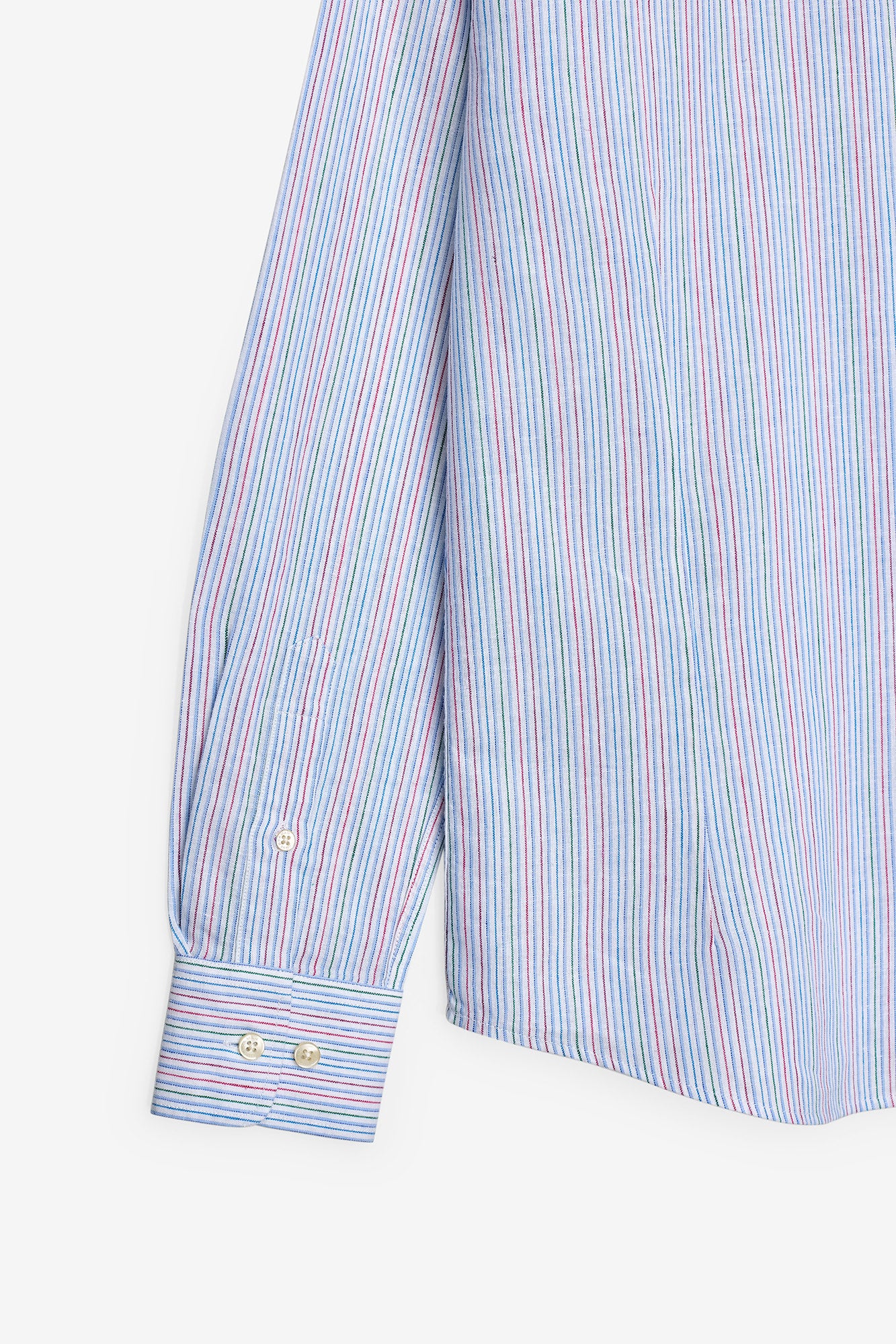 CAMISA EM ALGODÃO E LINHO ÀS RISCAS