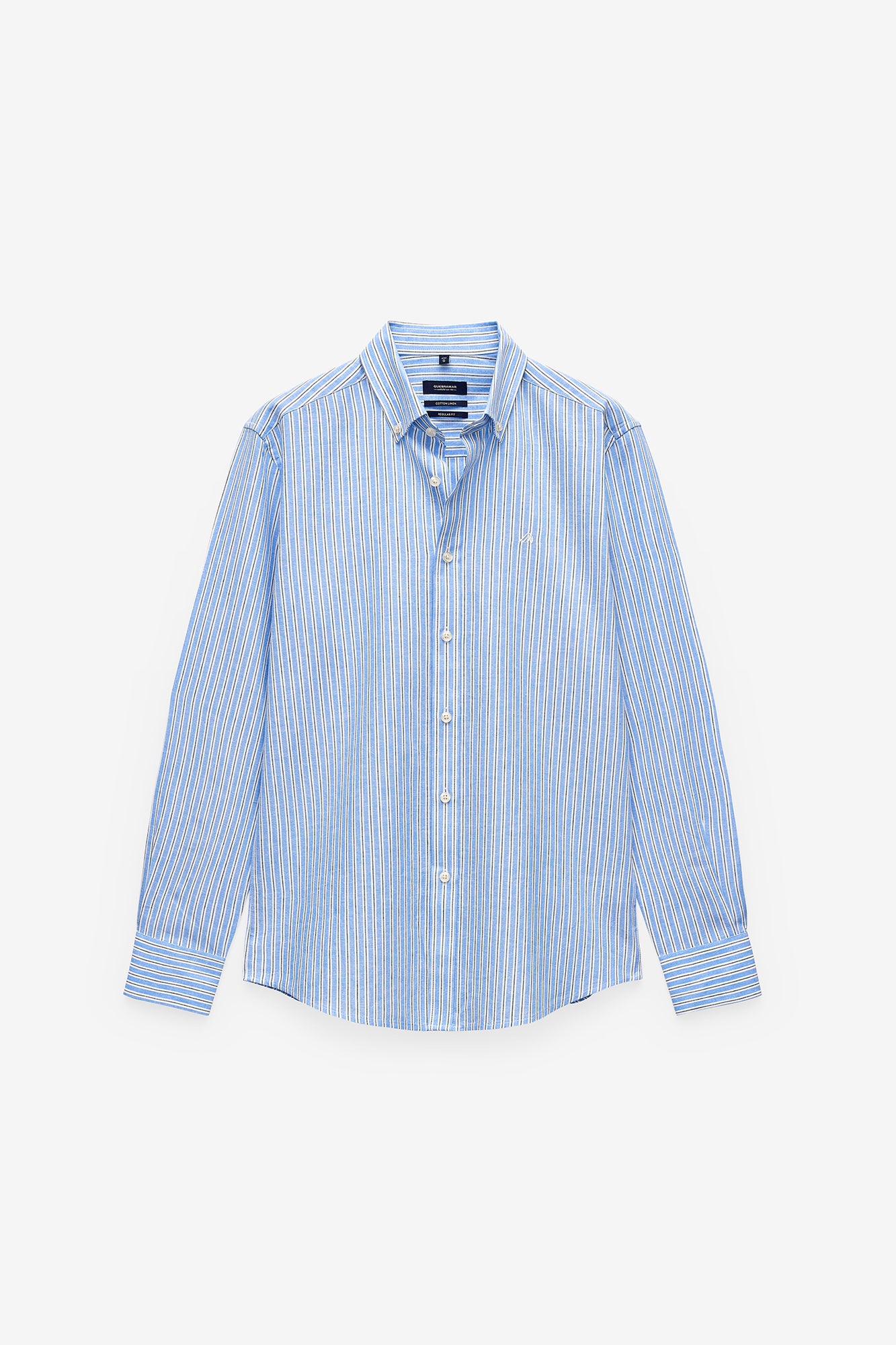 CAMISA ÀS RISCAS ALGODÃO E LINHO