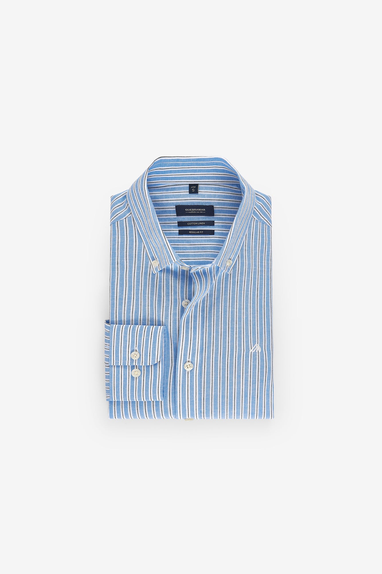 CAMISA ÀS RISCAS ALGODÃO E LINHO