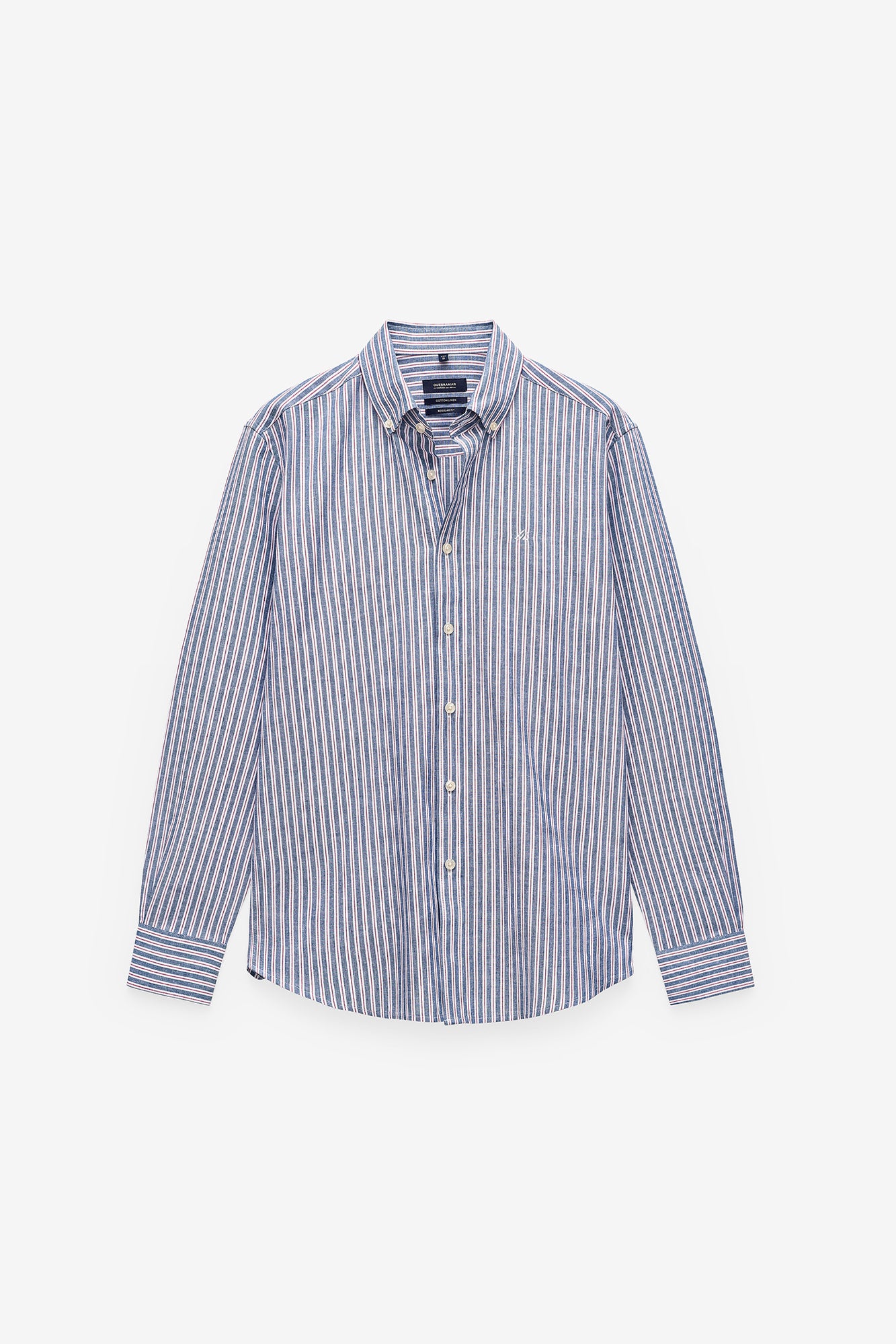 CAMISA ÀS RISCAS ALGODÃO E LINHO