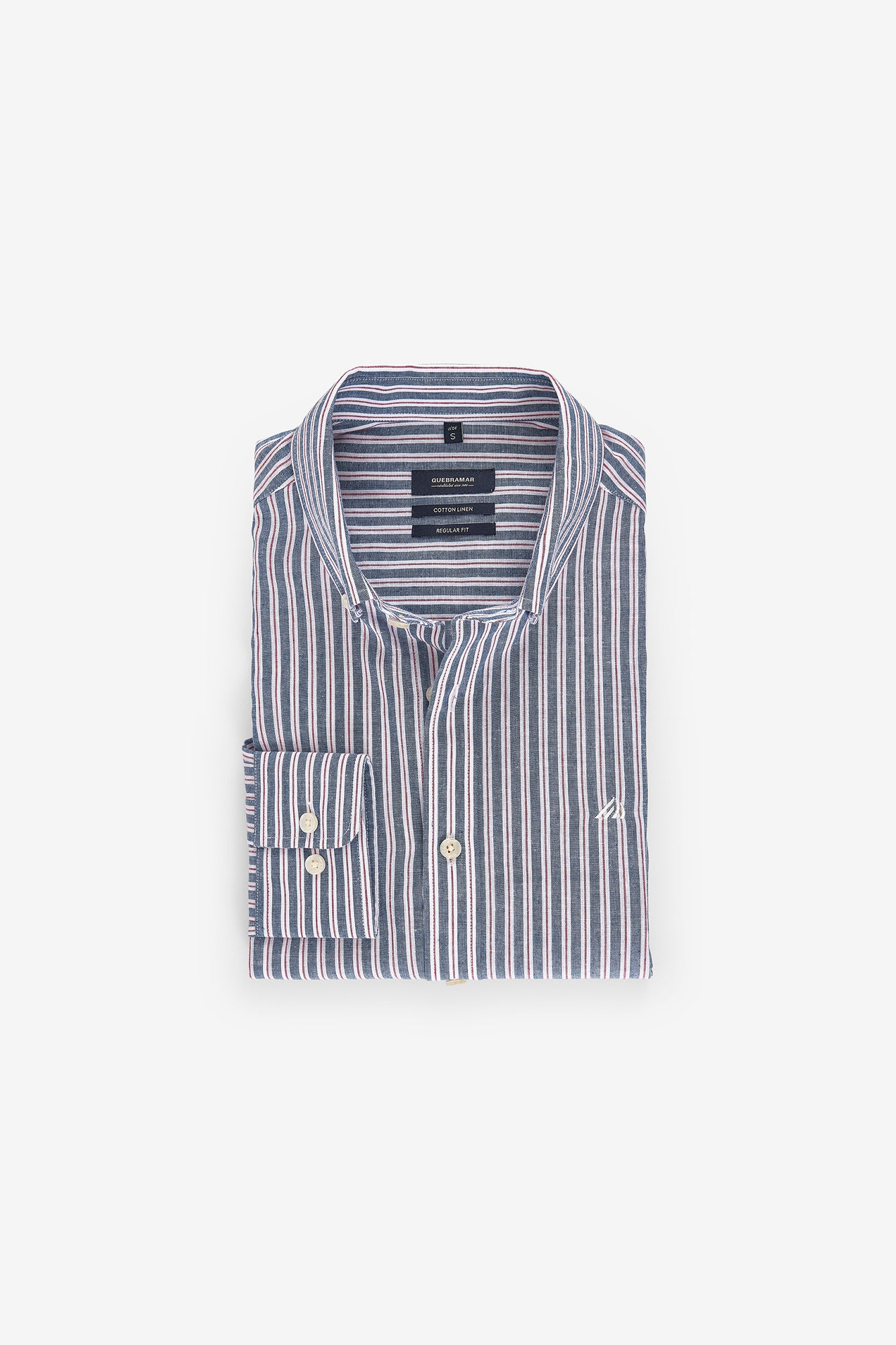 CAMISA ÀS RISCAS ALGODÃO E LINHO