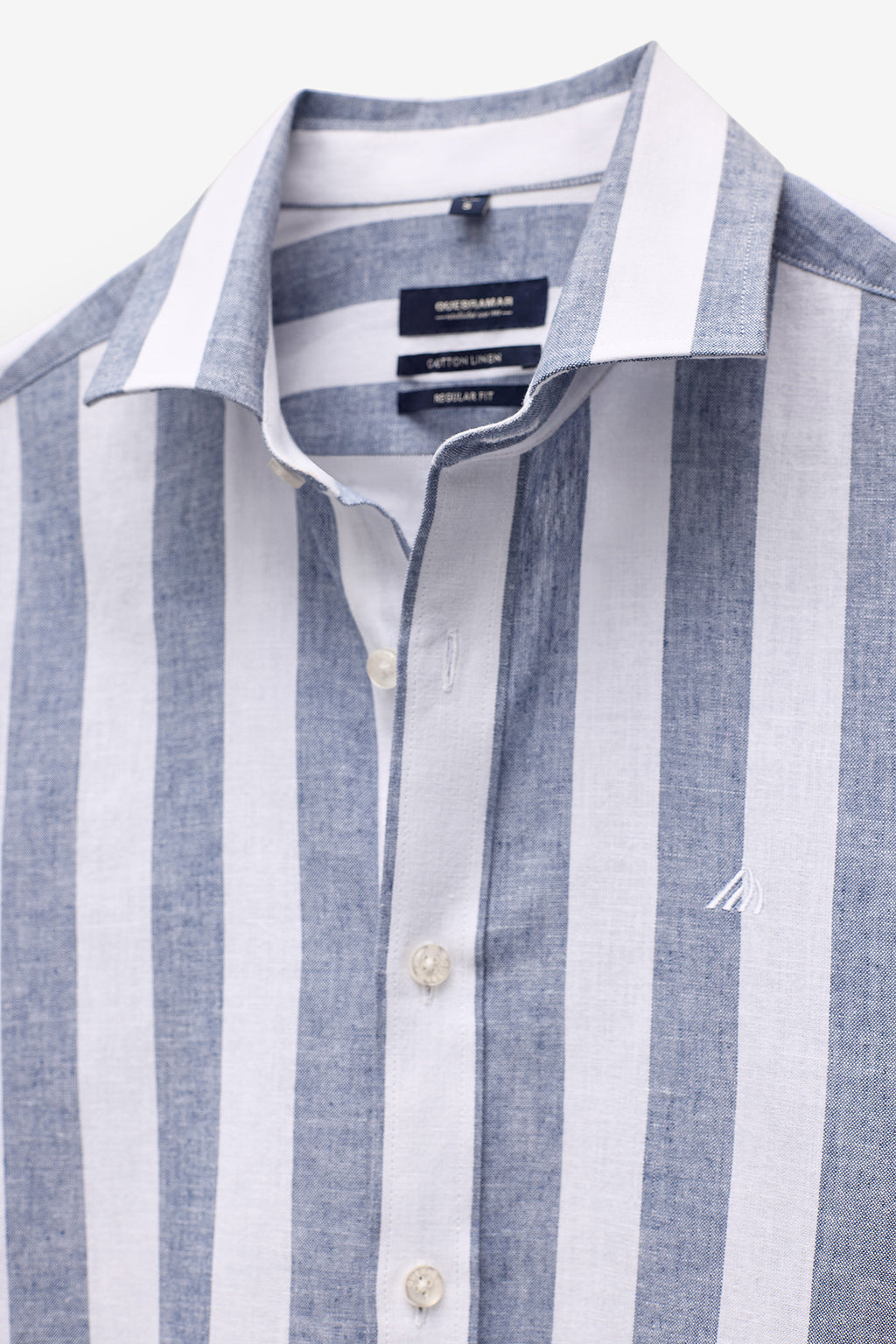 CAMISA COM RISCA LARGA EM ALGODÃO E LINHO