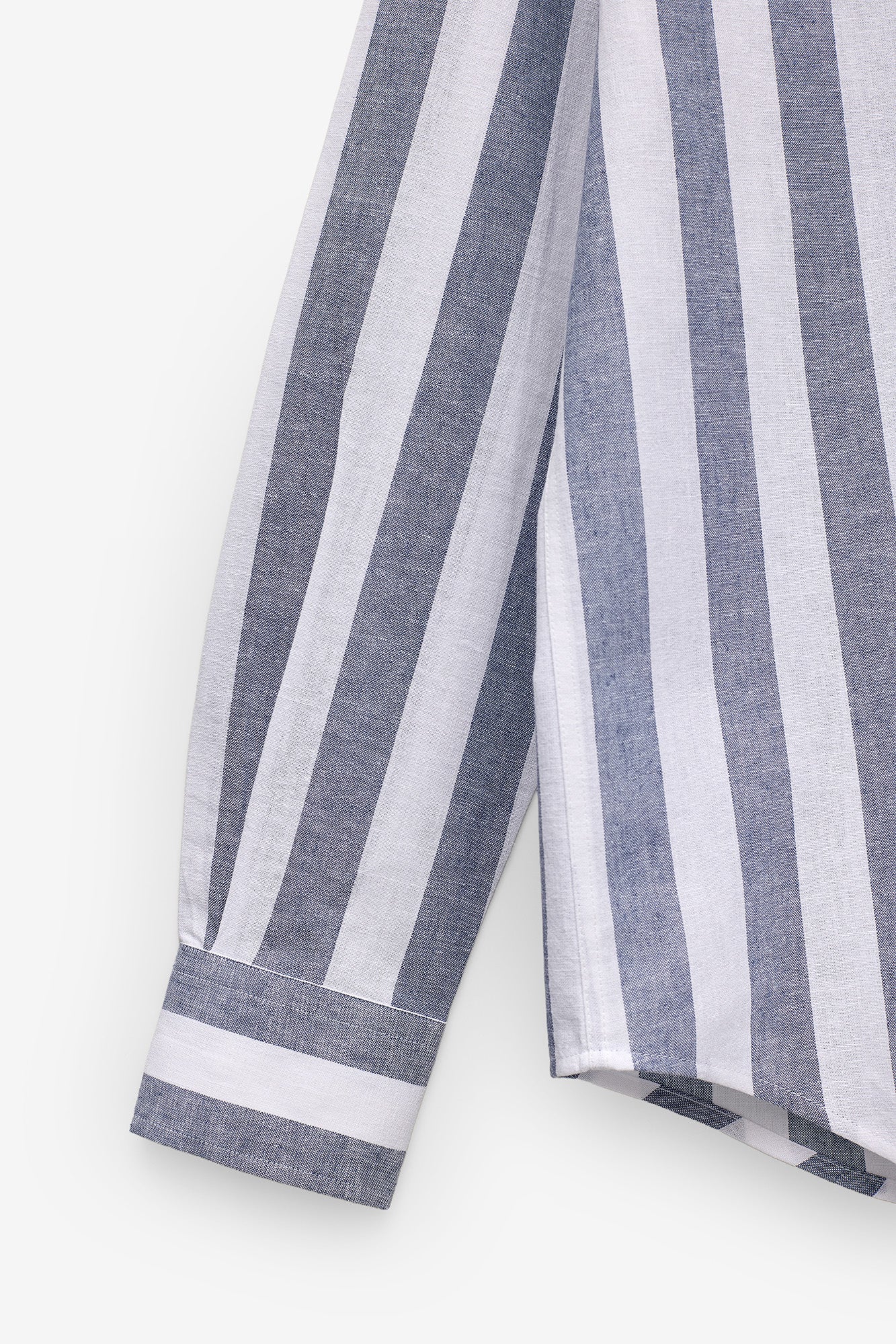 CAMISA COM RISCA LARGA EM ALGODÃO E LINHO