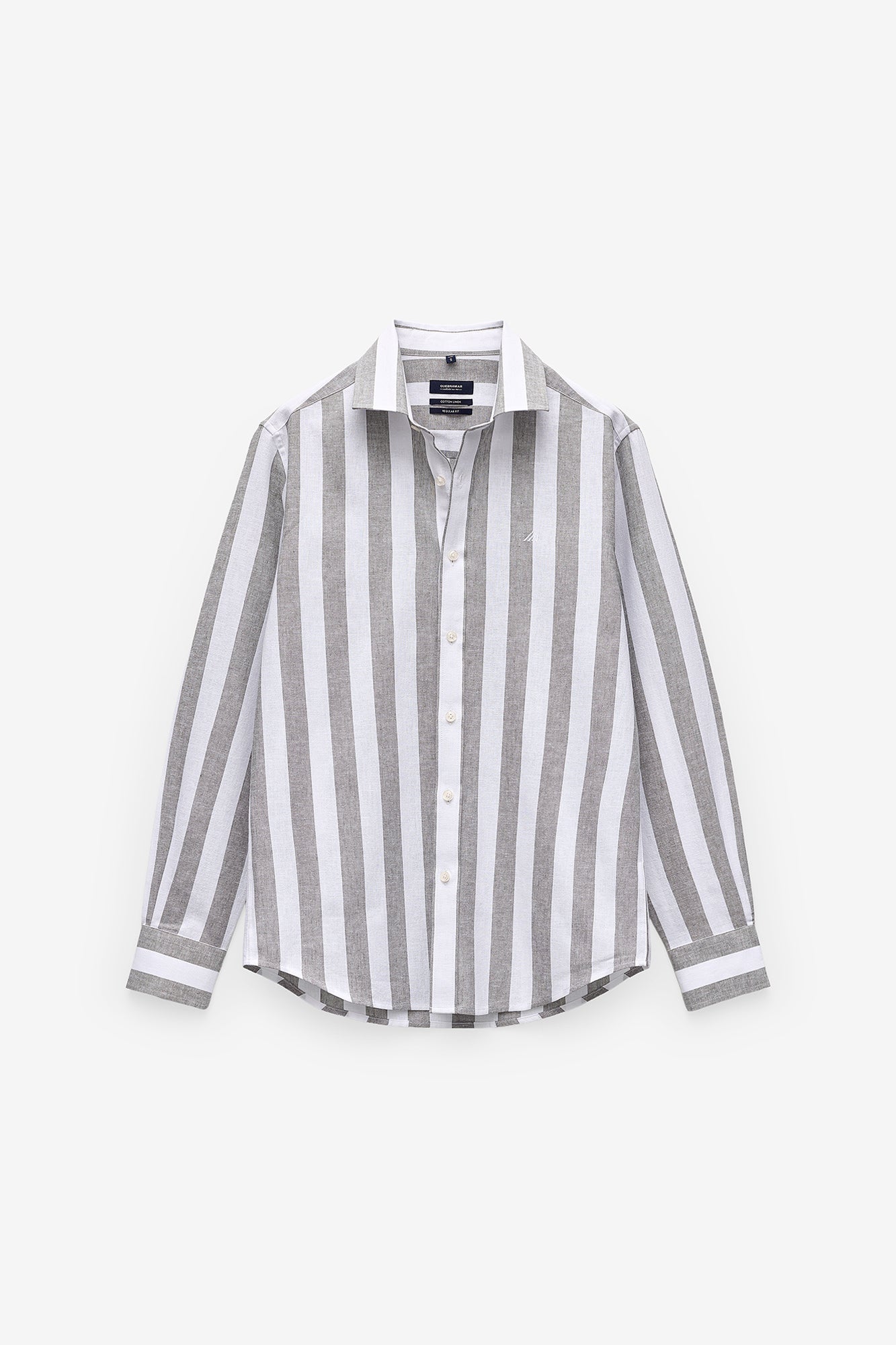 CAMISA COM RISCA LARGA EM ALGODÃO E LINHO