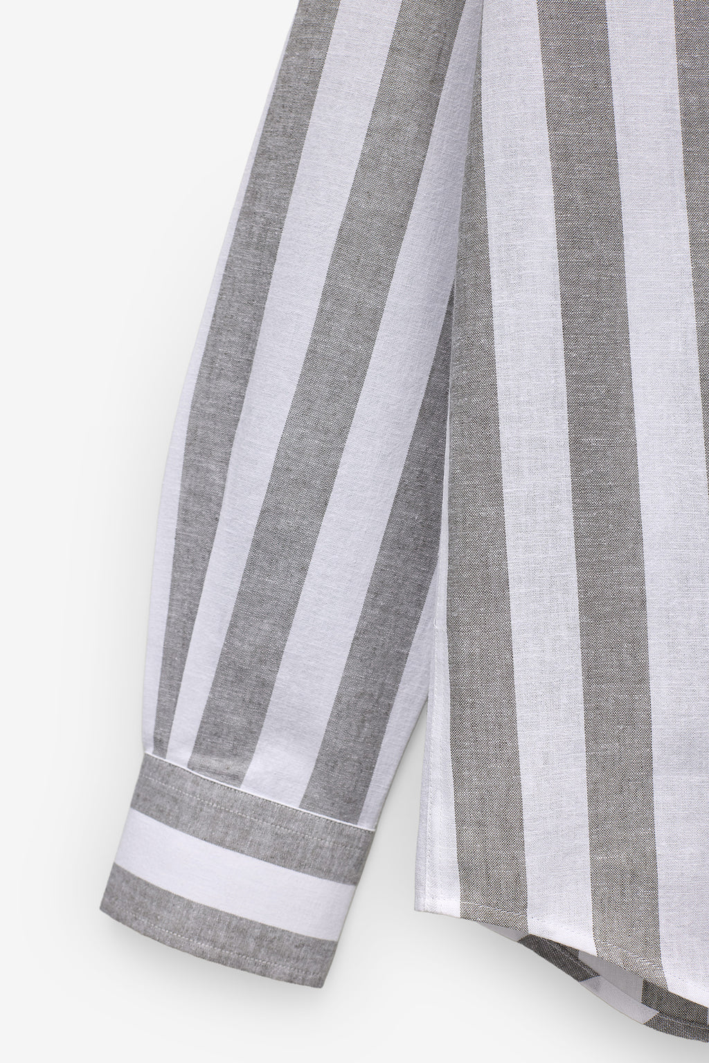 CAMISA COM RISCA LARGA EM ALGODÃO E LINHO