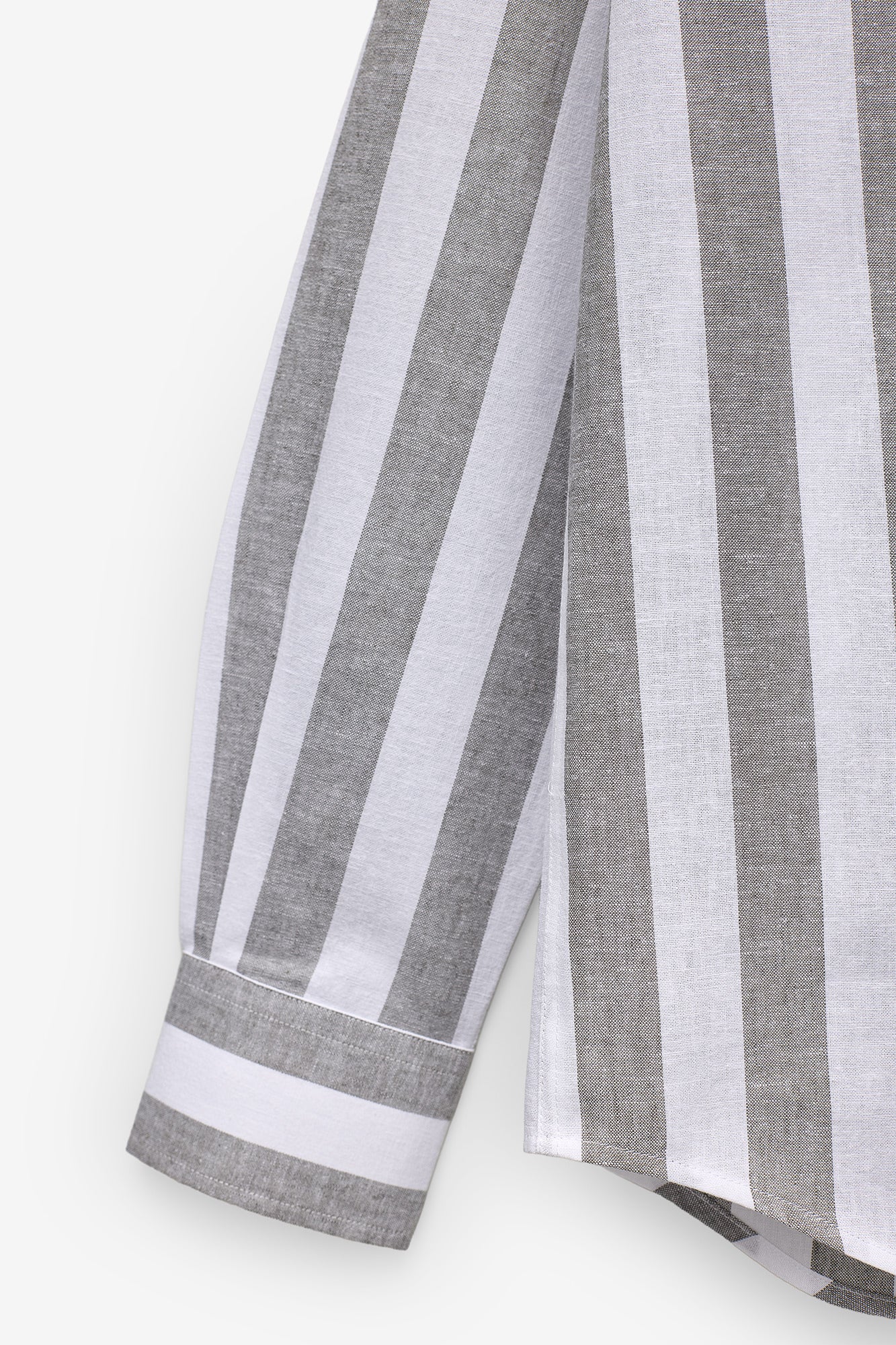 CAMISA COM RISCA LARGA EM ALGODÃO E LINHO
