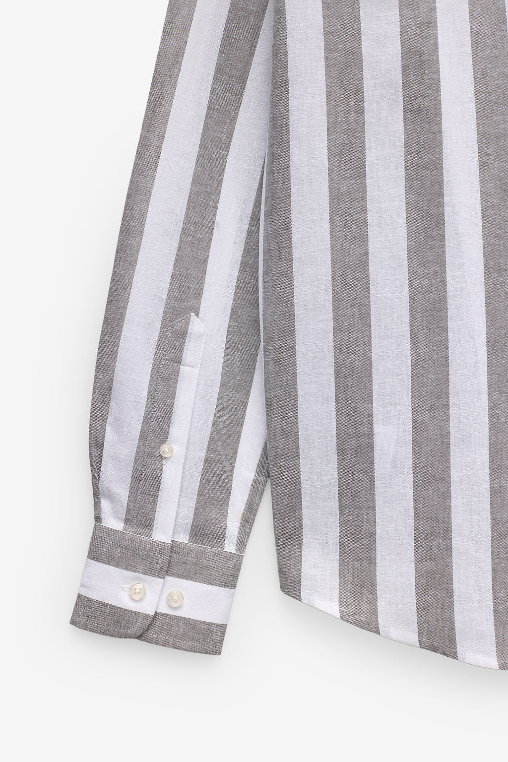 CAMISA COM RISCA LARGA EM ALGODÃO E LINHO
