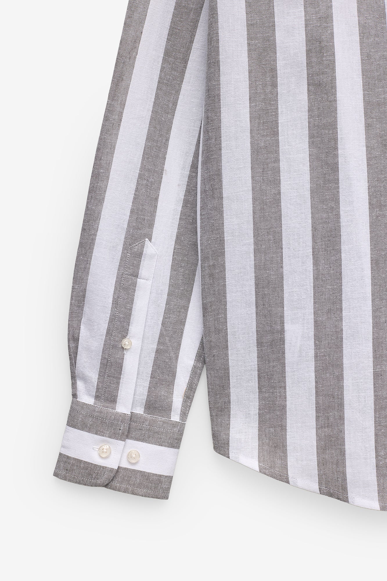 CAMISA COM RISCA LARGA EM ALGODÃO E LINHO