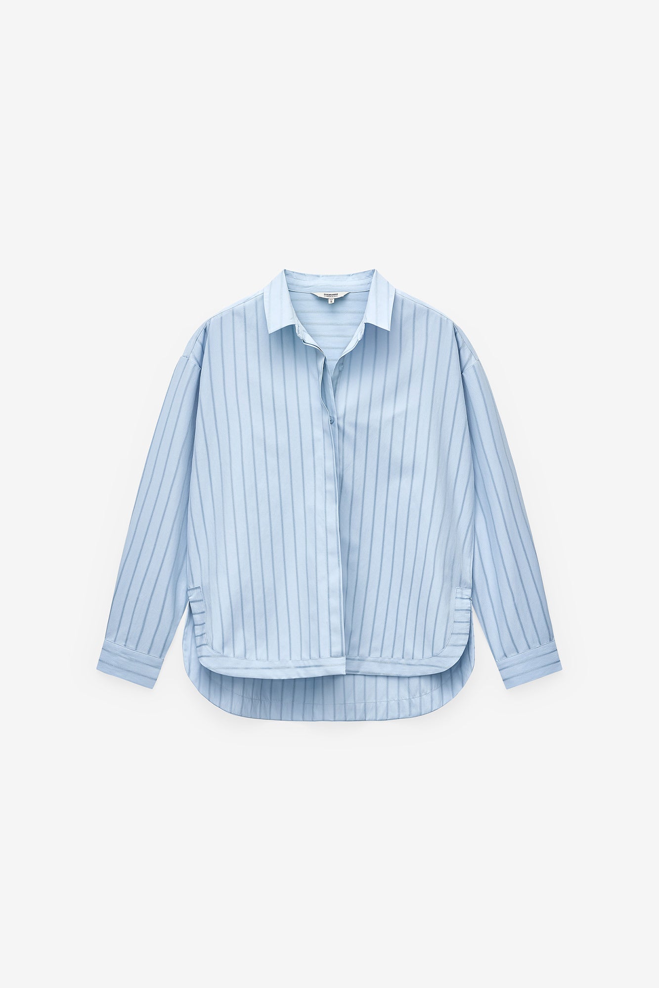 CAMISA LARGA ACETINADA COM RISCAS