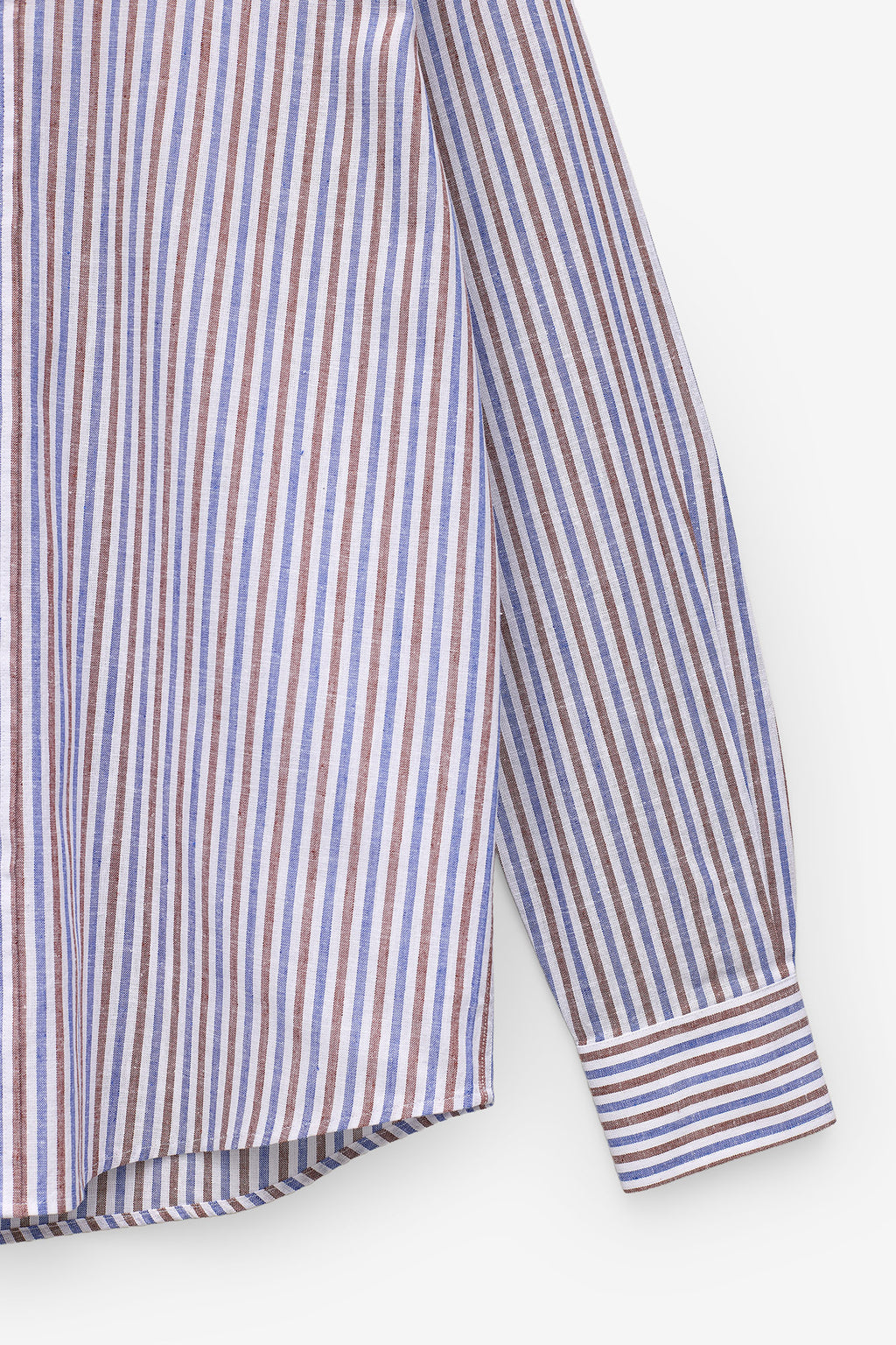CAMISA ÀS RISCAS EM ALGODÃO E LINHO