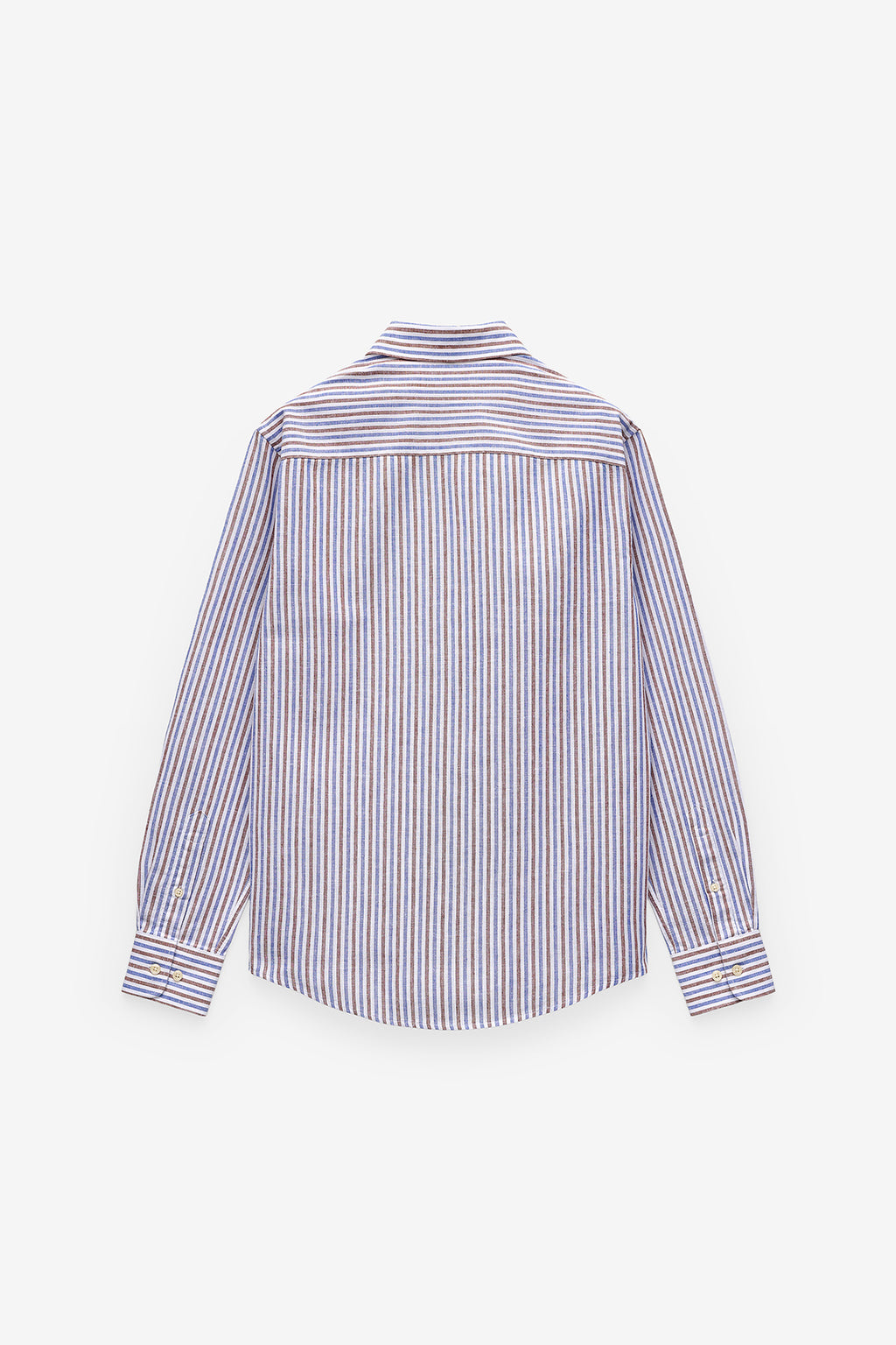 CAMISA ÀS RISCAS EM ALGODÃO E LINHO
