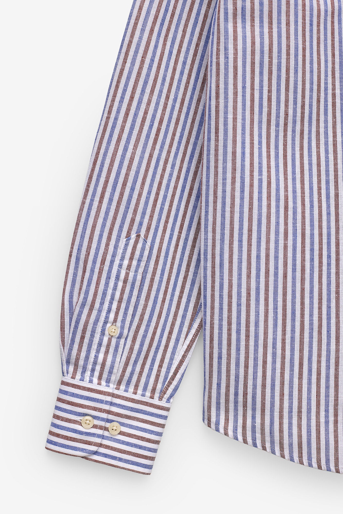 CAMISA ÀS RISCAS EM ALGODÃO E LINHO